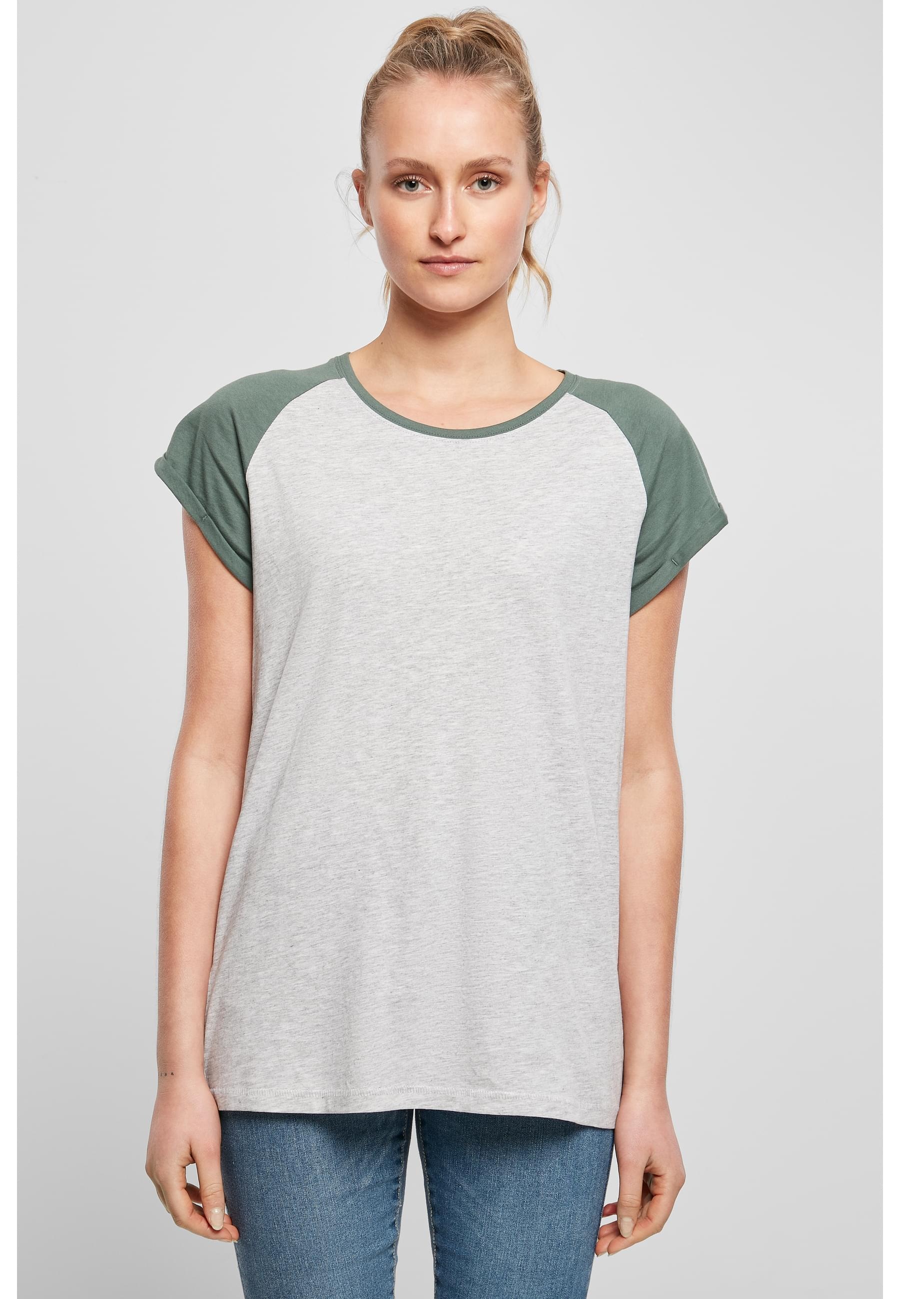 URBAN CLASSICS Kurzarmshirt »Urban Classics Damen Ladies Contrast Raglan Tee«, (1 tlg.)