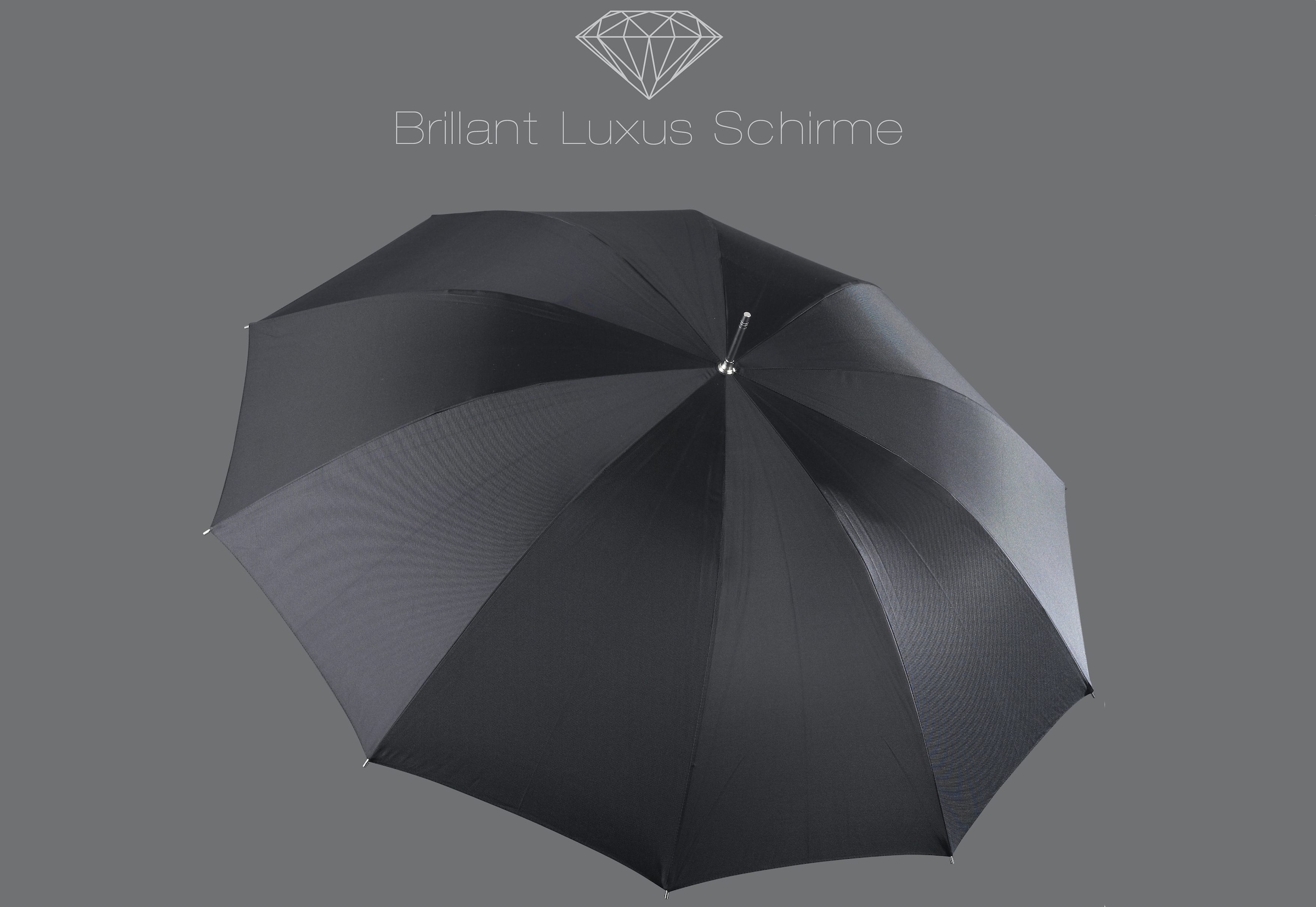 online BAUR Griff mit »Brilliant schwarz«, kaufen Leder | Stockregenschirm aus EuroSCHIRM® Luxus,