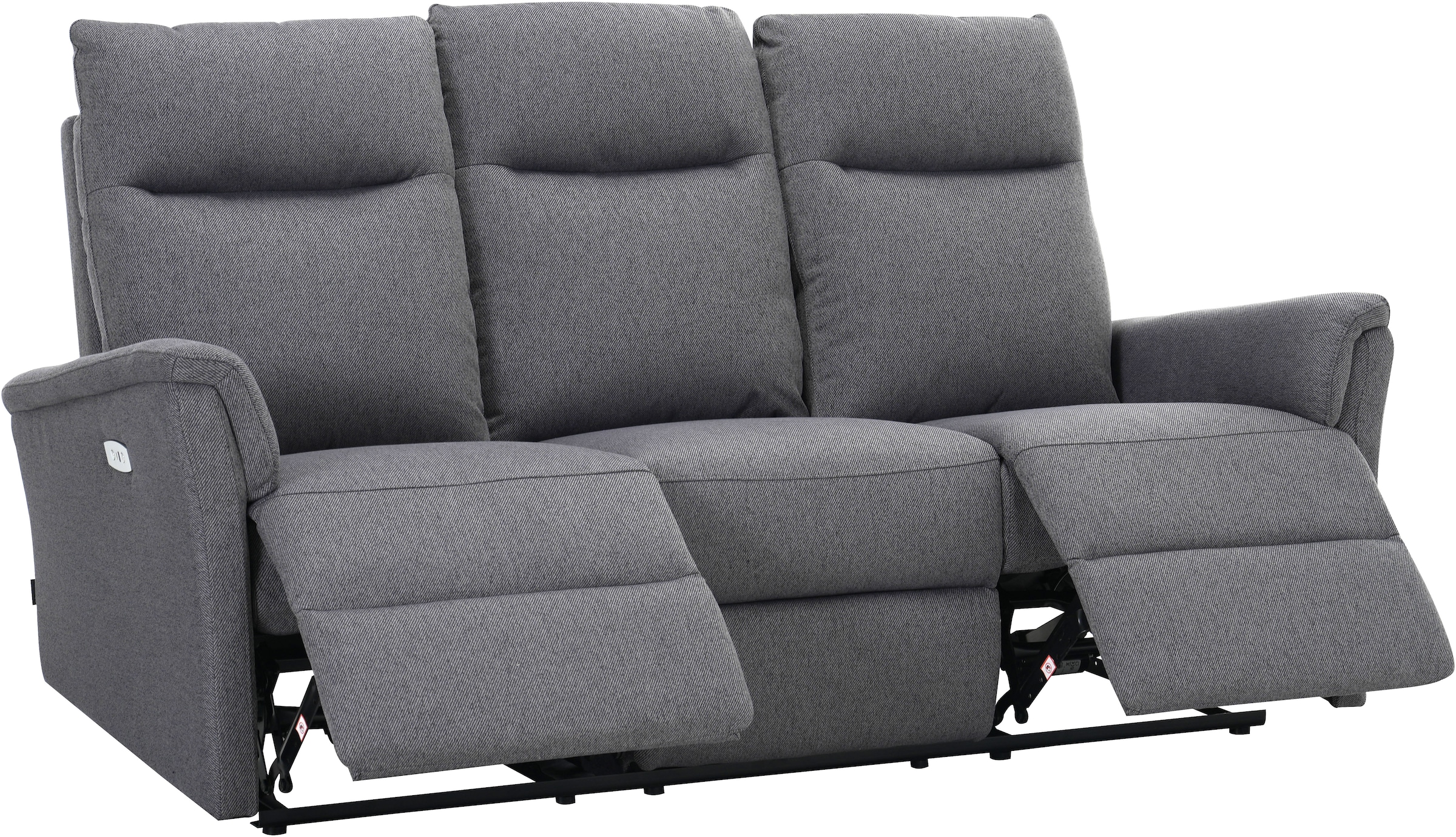 Home affaire 3-Sitzer »FINNARA, 3-Sitzer,elelektrische Relaxfunktion in 2 Sitzen, USB A/C« Liegefunktion 105°-135°, Federkern,