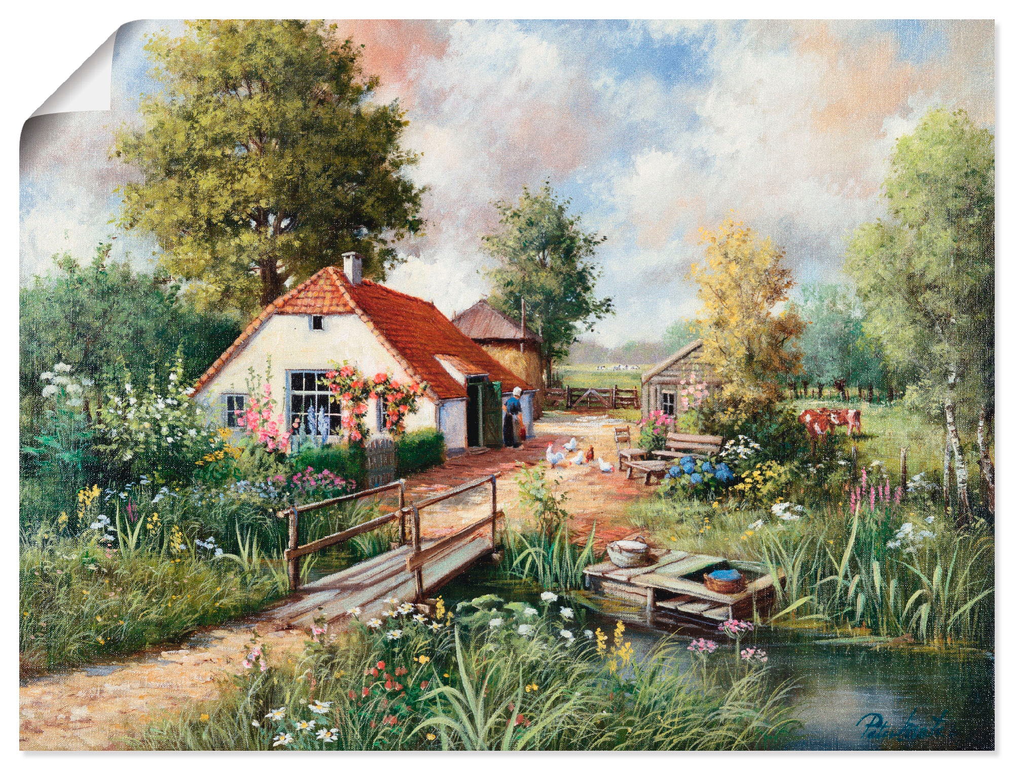 Artland Wandbild "Bauernhof" Gebäude 1 Stk. tlg. als Leinwandbild, Poster i günstig online kaufen