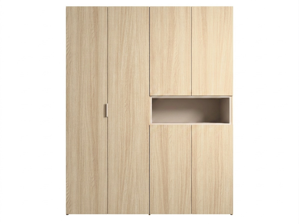 Home affaire Kleiderschrank »CUBIQUE mit/ohne Beleuchtung, Sof-Close System, Breite 161 cm« Garderobe mit Kleiderstange, 5 geschlossenen Fächern, 1 offenem Fach