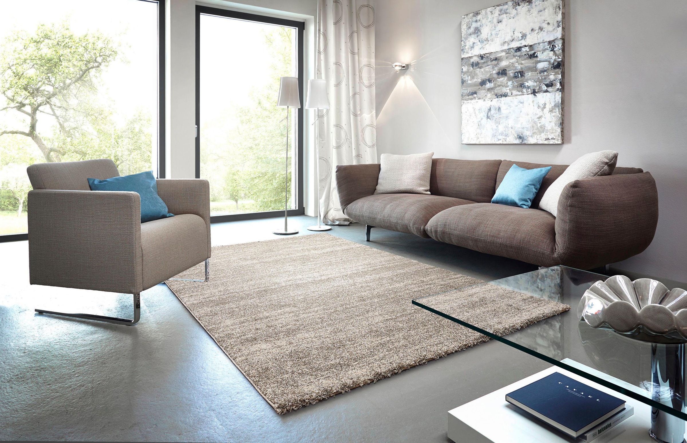 Teppich ASTRA "Samoa Melange" Gr. 1, grau, B:67cm H:20mm L:130cm, Kunstfaser, Teppiche, Teppich, hochwertiger Kurzflor, Wohnzimmer, in vielen Farben 3