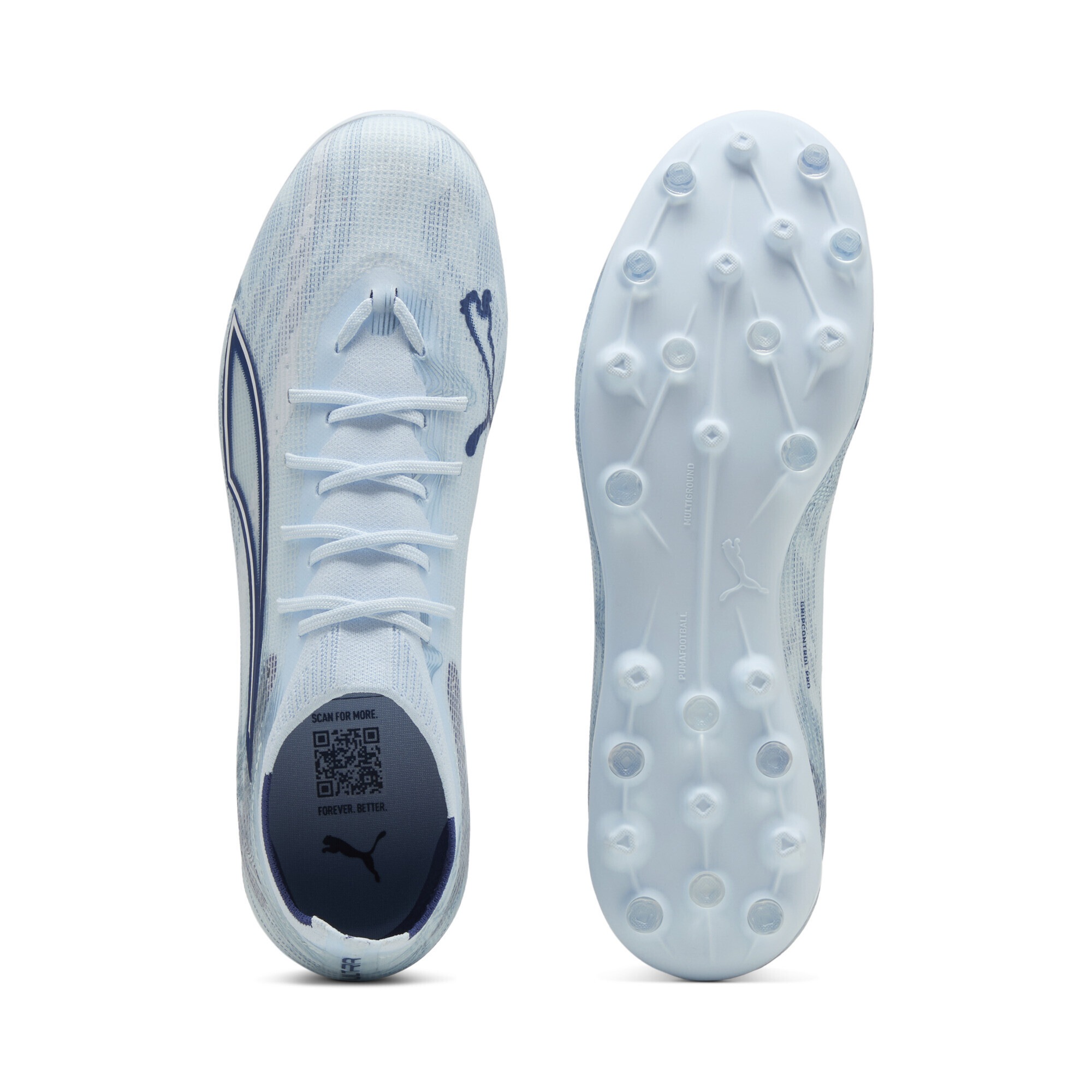 Fußballschuh PUMA "ULTRA 6 PRO MG Fußballschuhe Erwachsene", Herren, Gr. 46, icy blau weiß jewel, Obermaterial: Synthetik, Textil; Futter: Synthetik, Textil; Innensohle: Textil; Laufsohle: Synthetik, Schuhe Fußballschuh 3