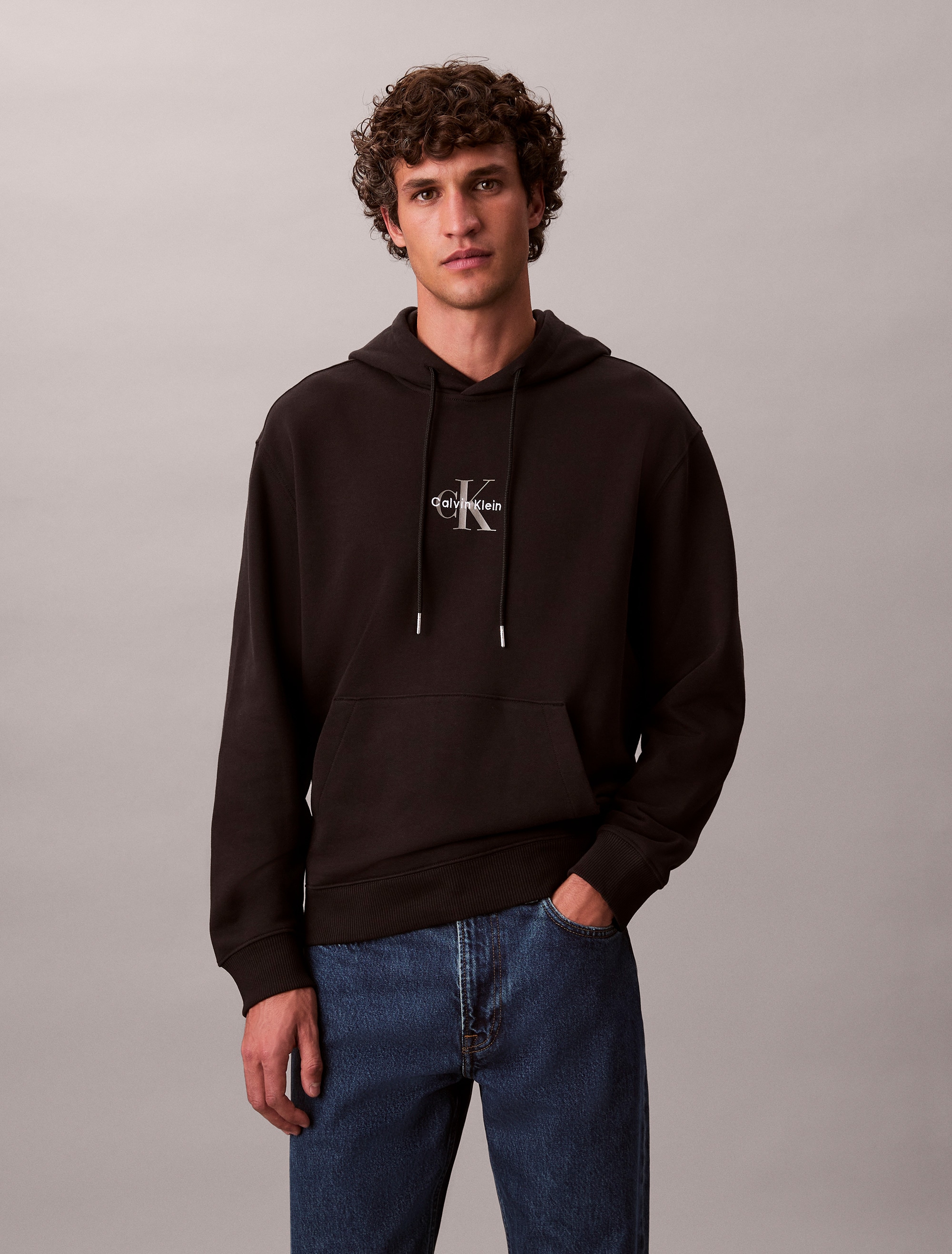 Calvin Klein Jeans Sweatshirt "LS EU 350TERRY MICRO MONOLOGO HO", Kapuze, r günstig online kaufen