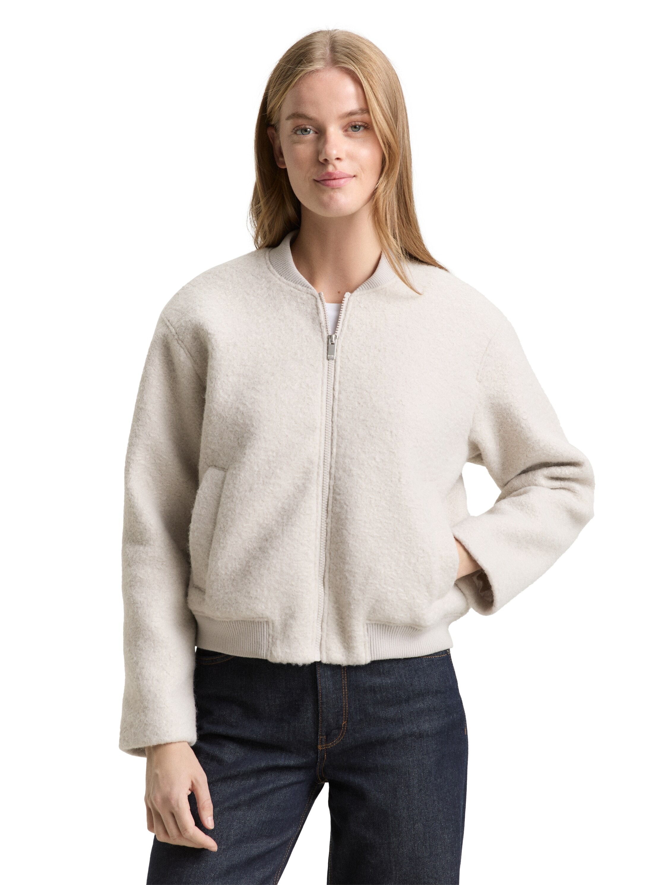 TOM TAILOR Denim Cabanjacke ohne Kapuze mit weichem Teddyfell-Fleece günstig online kaufen