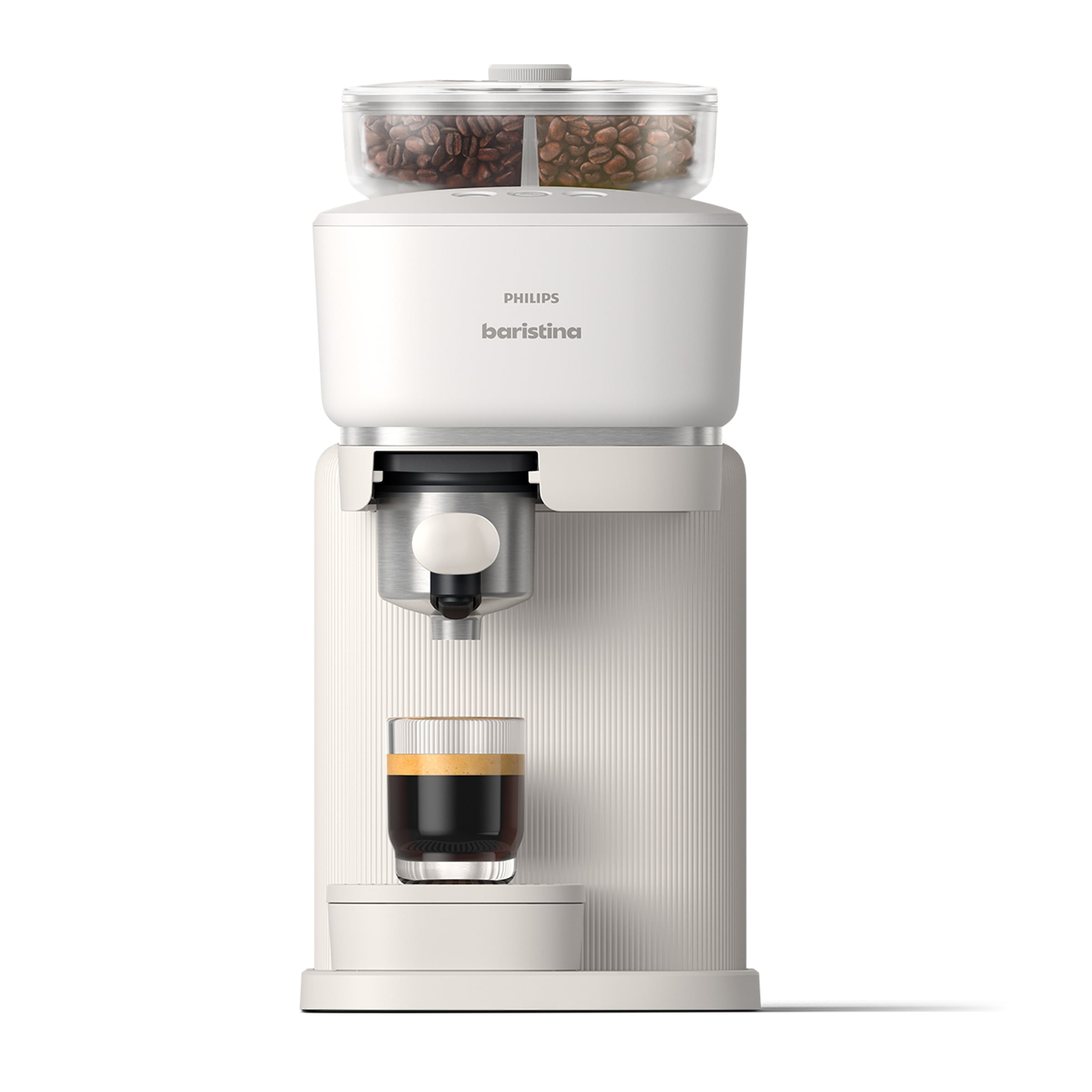PHILIPS baristina Espressomaschine »mit Bean swap BAR320/00 mit Mahlwerk für ganze Bohnen«, Doppelter Bohnenbehälter, 16 bar Pumpendruck, Naturweiß​