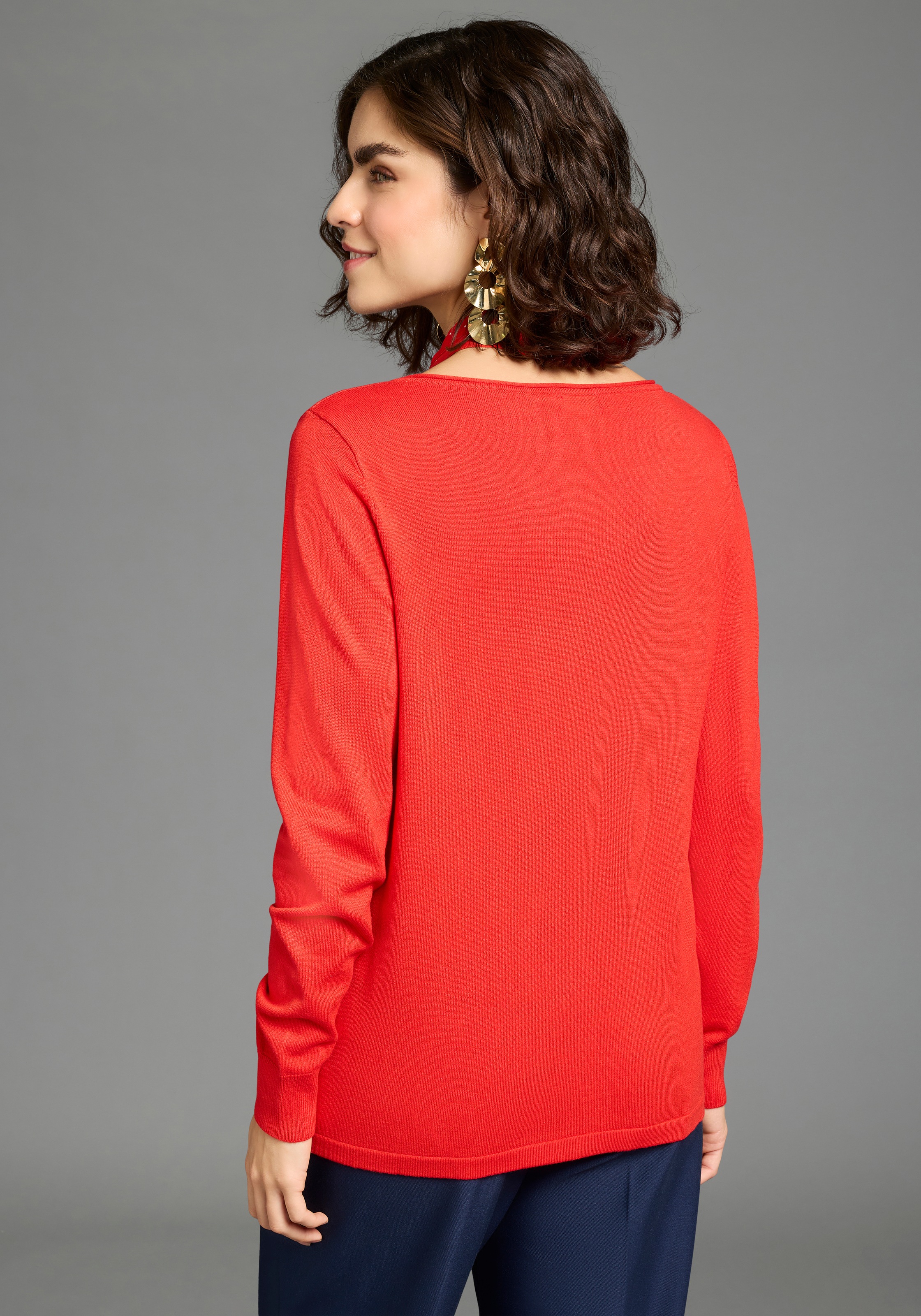 Flashlights V-Ausschnitt-Pullover mit lässigem Schnitt und femininen V-Auss günstig online kaufen