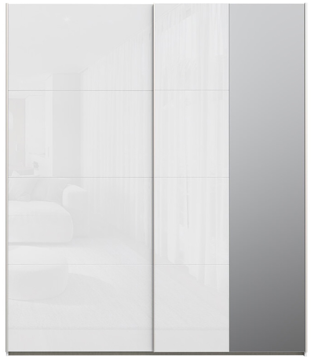 FORTE Schwebetürenschrank »Fittio. Made in Europe, 2 Schiebetüren, modernes Design«, Höhe 2,35 mtr, stehende Montage, Spiegel