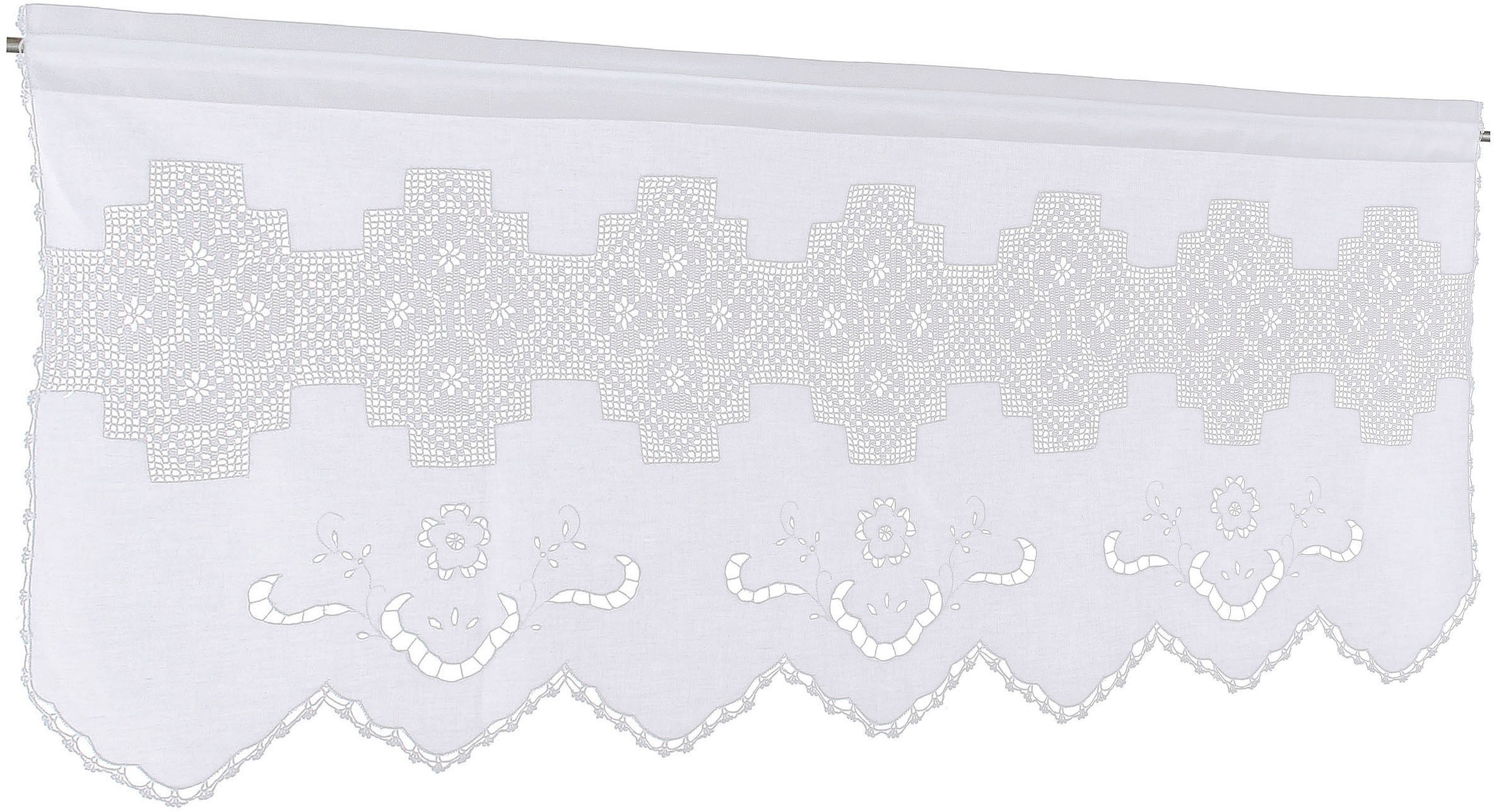 HOSSNER - ART OF HOME DECO Querbehang »Bondone«, (1 St.), Häkelspitze - ECHTE Handarbeit