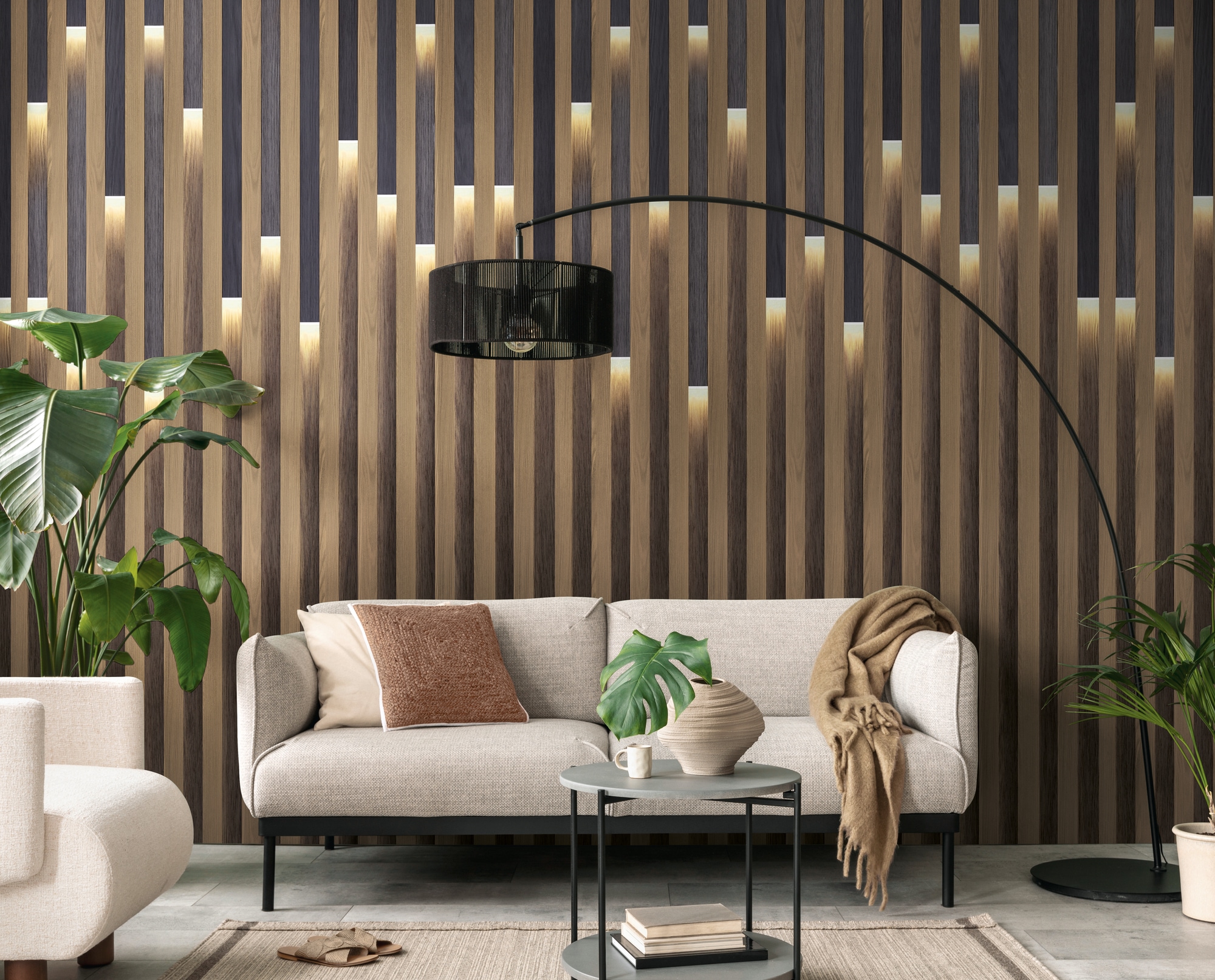living walls Fototapete »The Wall 4 Graphics – Akustikpaneele in Holzoptik Vlies-Fototapete« 3D-Optik | Holz | matt leicht strukturiert Akustikpaneele in Holzoptik mit markanter 3D-Wirkung