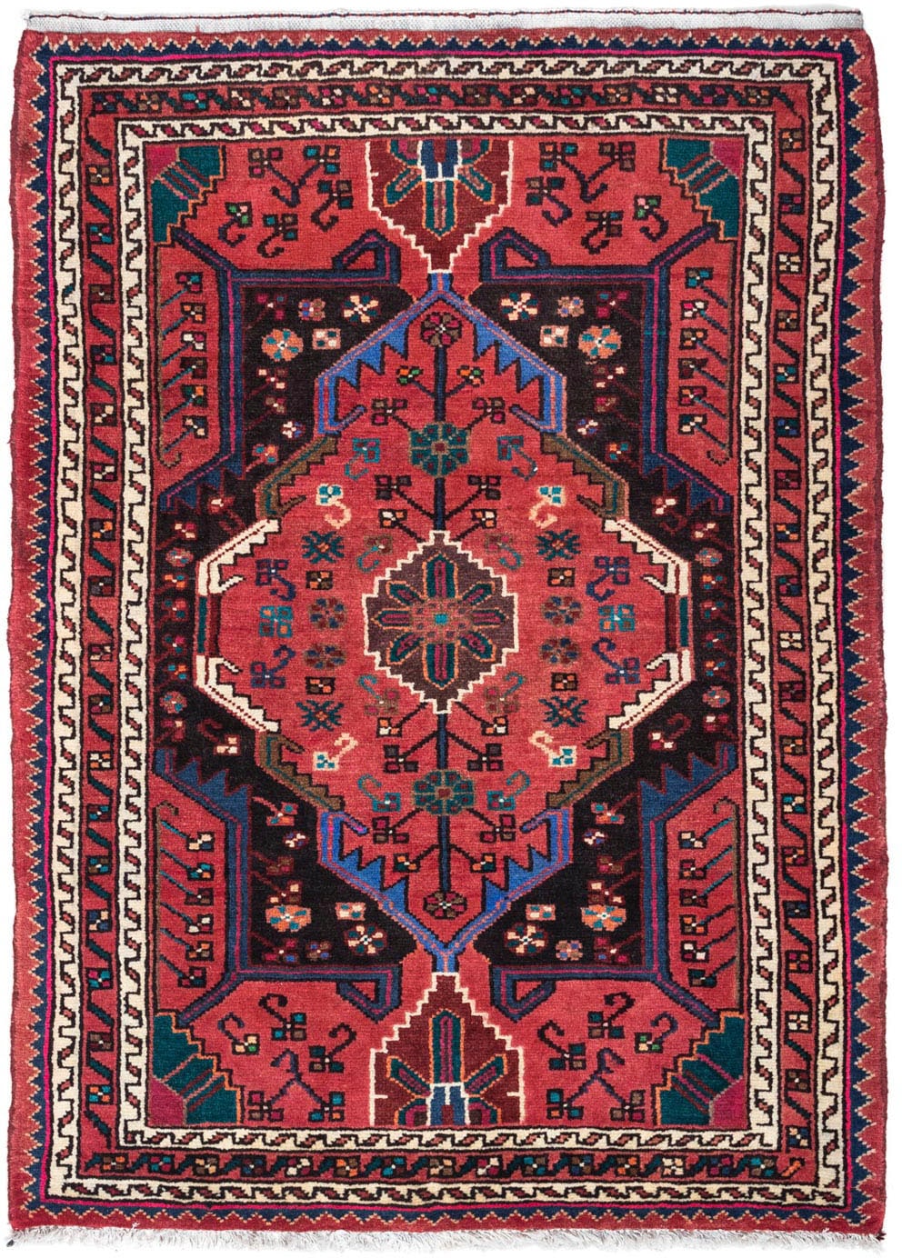 morgenland Wollteppich »Touiserkan Medaillon Rosso chiaro 145 x 89 cm«, rechteckig, Handgeknüpft