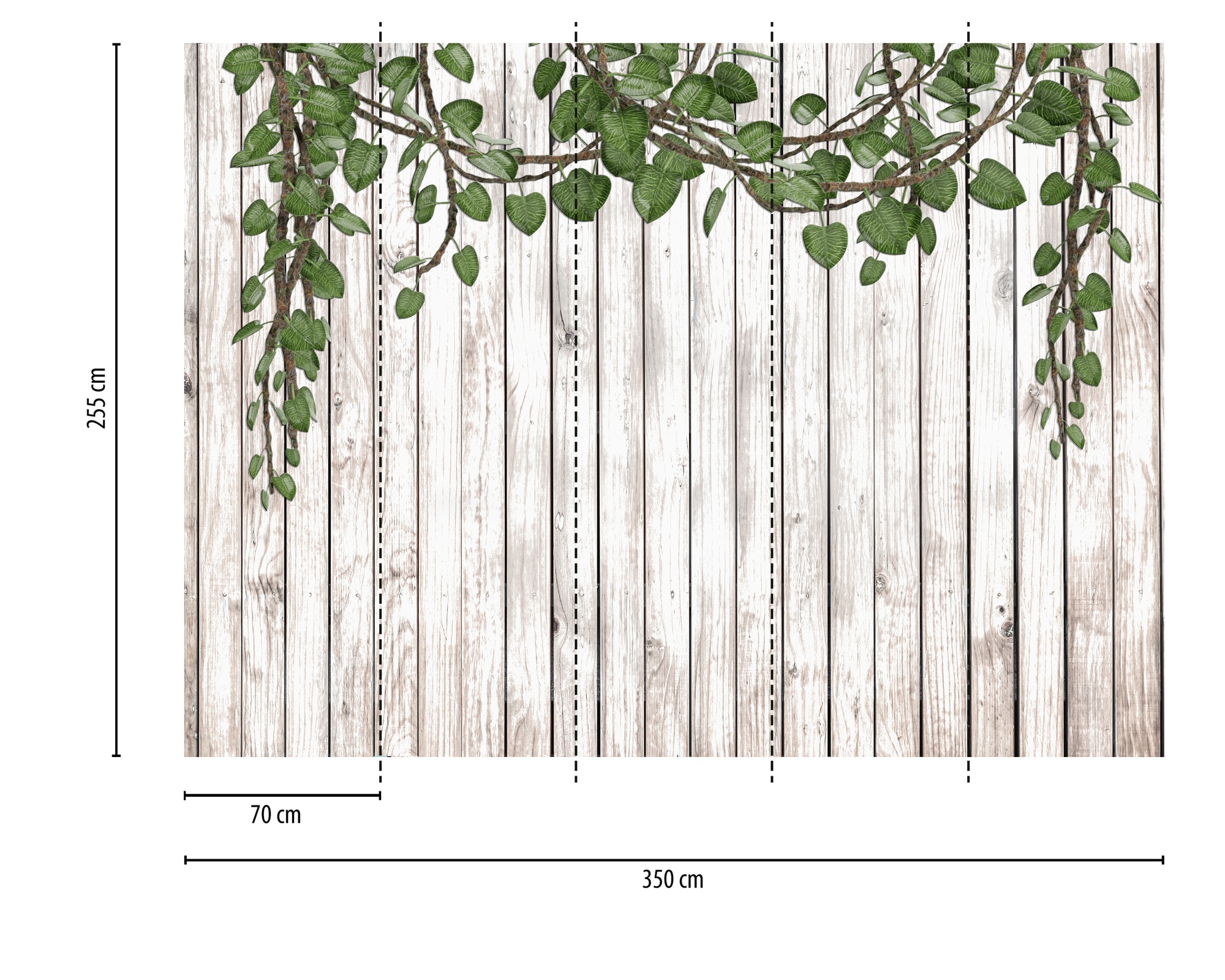 A.S. Création Vliestapete »Holzoptik Tapete mit Ranken Weiß Braun Grün Natur« matt strukturiert