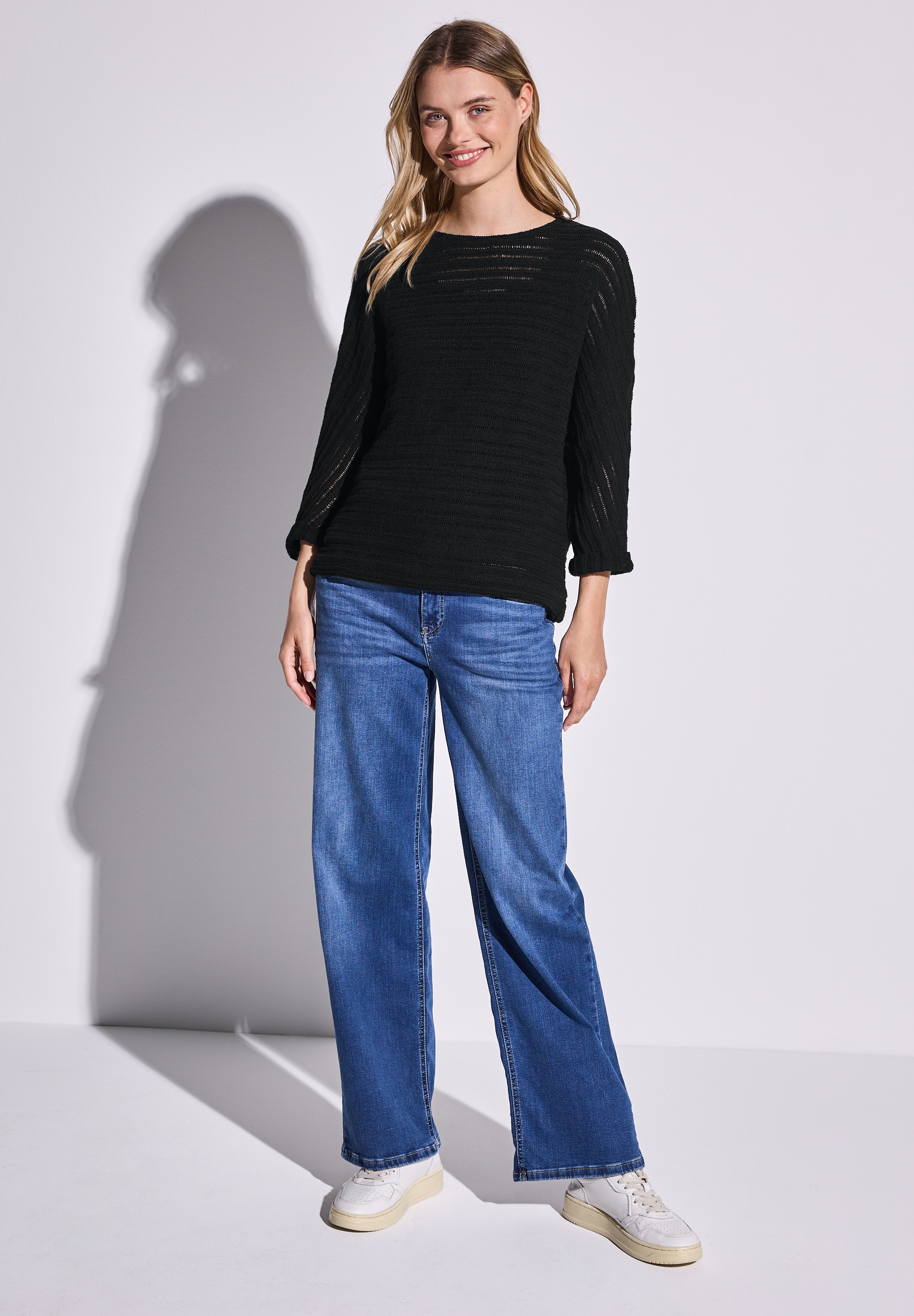 STREET ONE 3/4-Arm-Shirt, mit U-Boot-Ausschnitt
