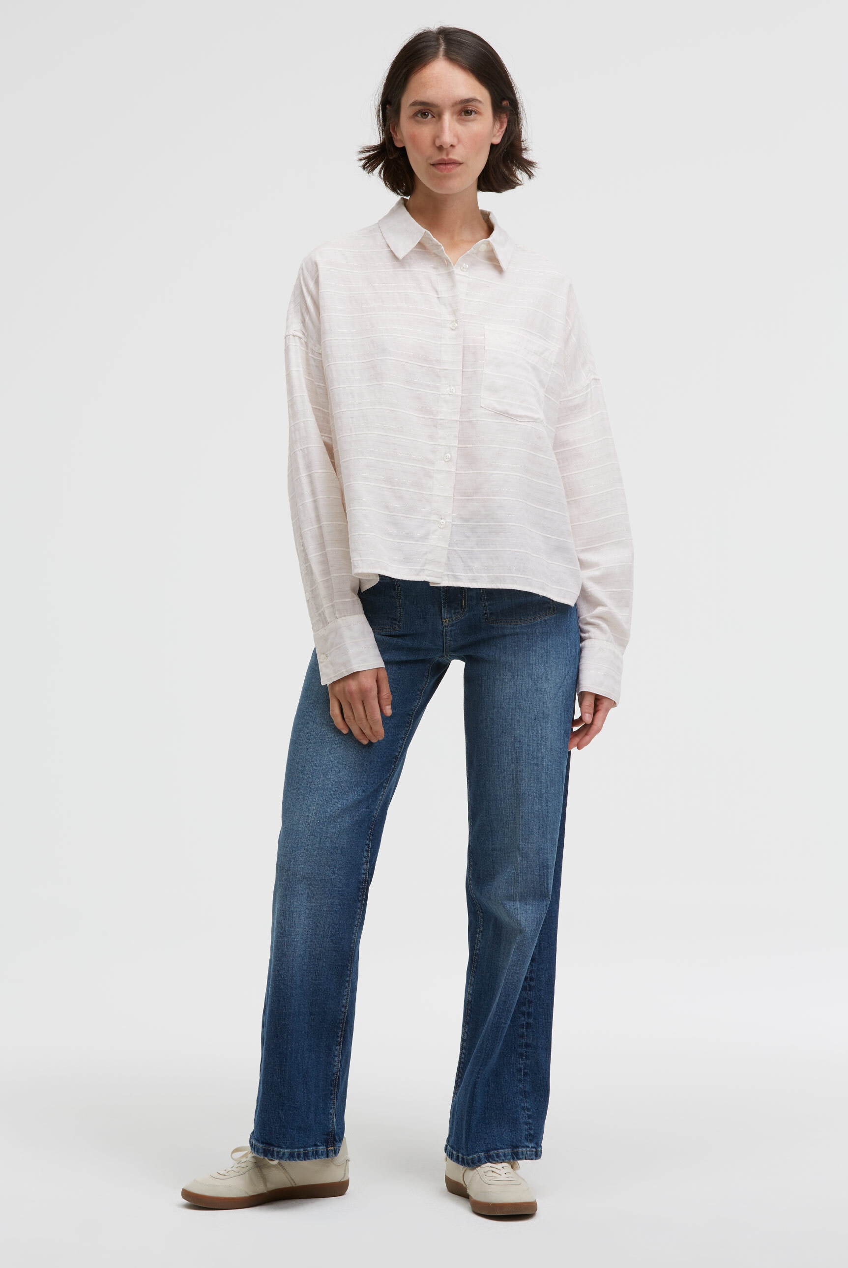 SENSES.THE LABEL Langarmbluse mit längerer Rückenpartie