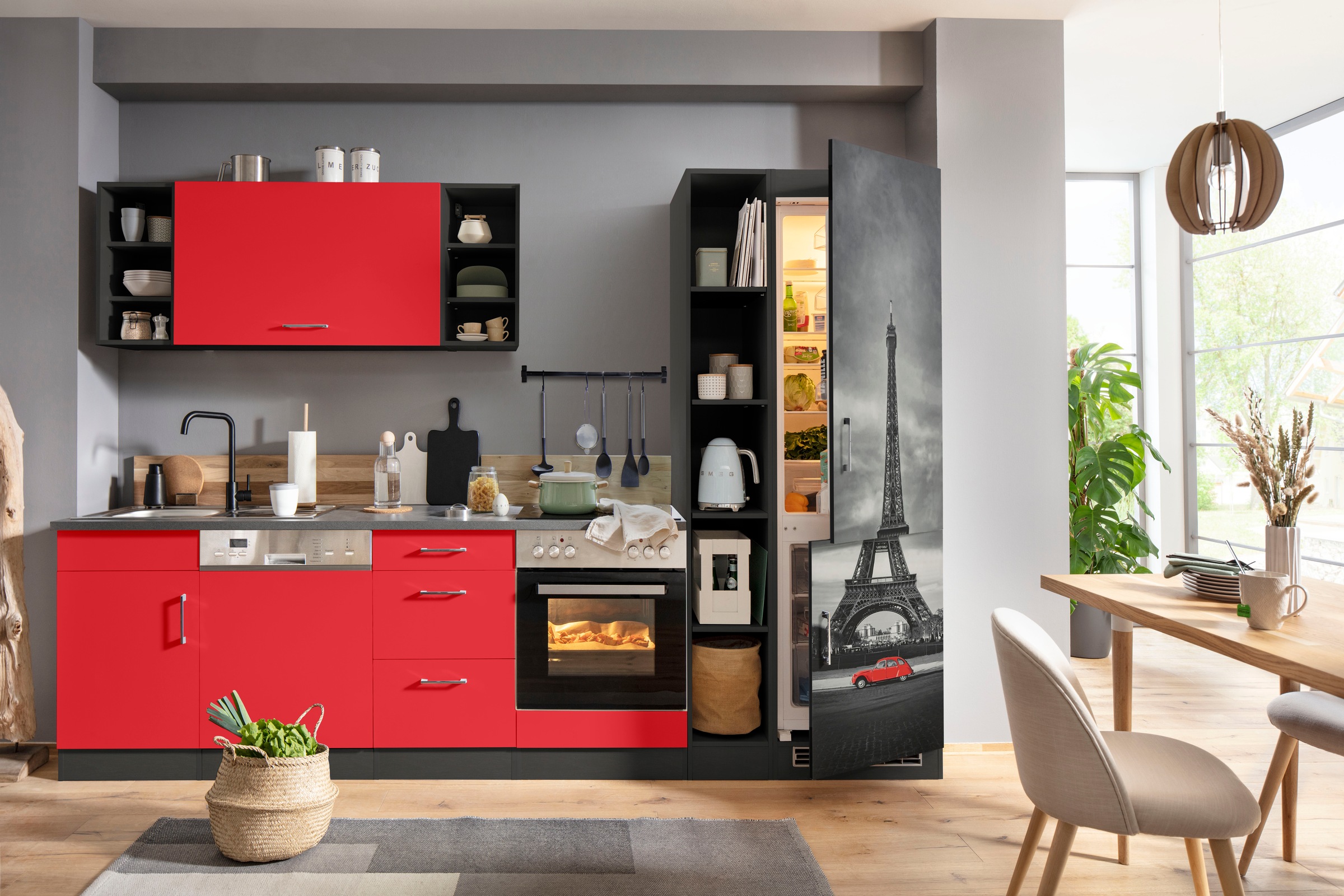 KOCHSTATION Küchenzeile »KS-Paris«, ohne E-Geräte, Breite 310 cm