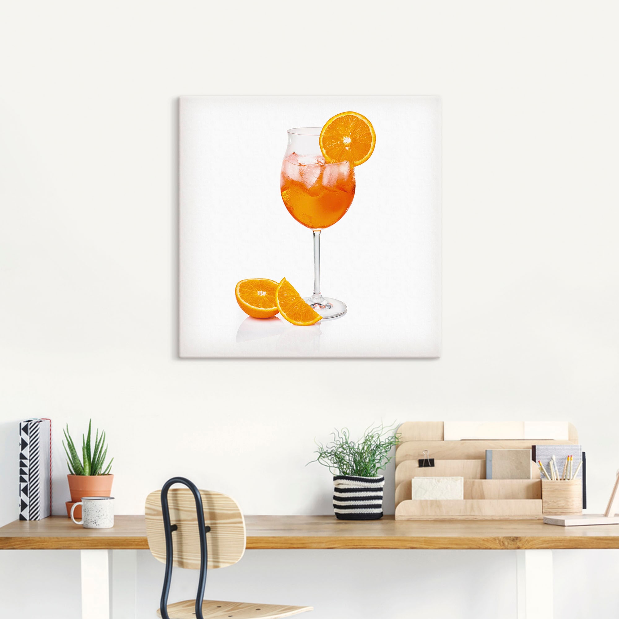 Artland Wandbild »Aperol Spritz mit einer Scheibe Orange«, Getränke, (1 St.), als Alubild, Outdoorbild, Leinwandbild, Poster, Wandaufkleber