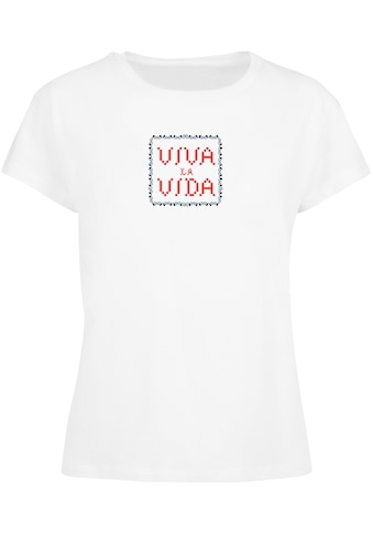 T-Shirt »Merchcode Damen Ladies Frida Kahlo - Pixels viva la vida Box Tee«, (1 tlg.)