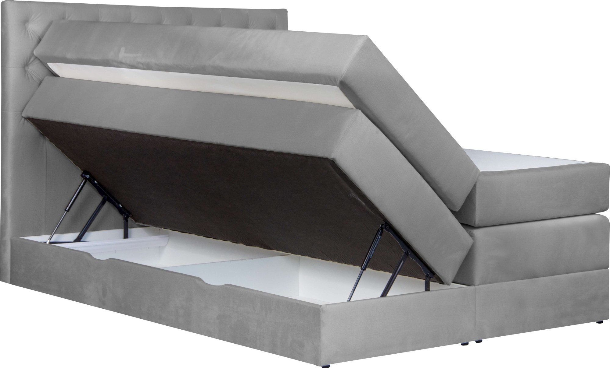 Home affaire Boxspringbett »SELJORD mit Bettkasten, Matratze und Topper, Breite 160 oder 180 cm« Bonnell- oder Taschenfederkernmatratze (H2, H3, H4), mit Knopfheftung