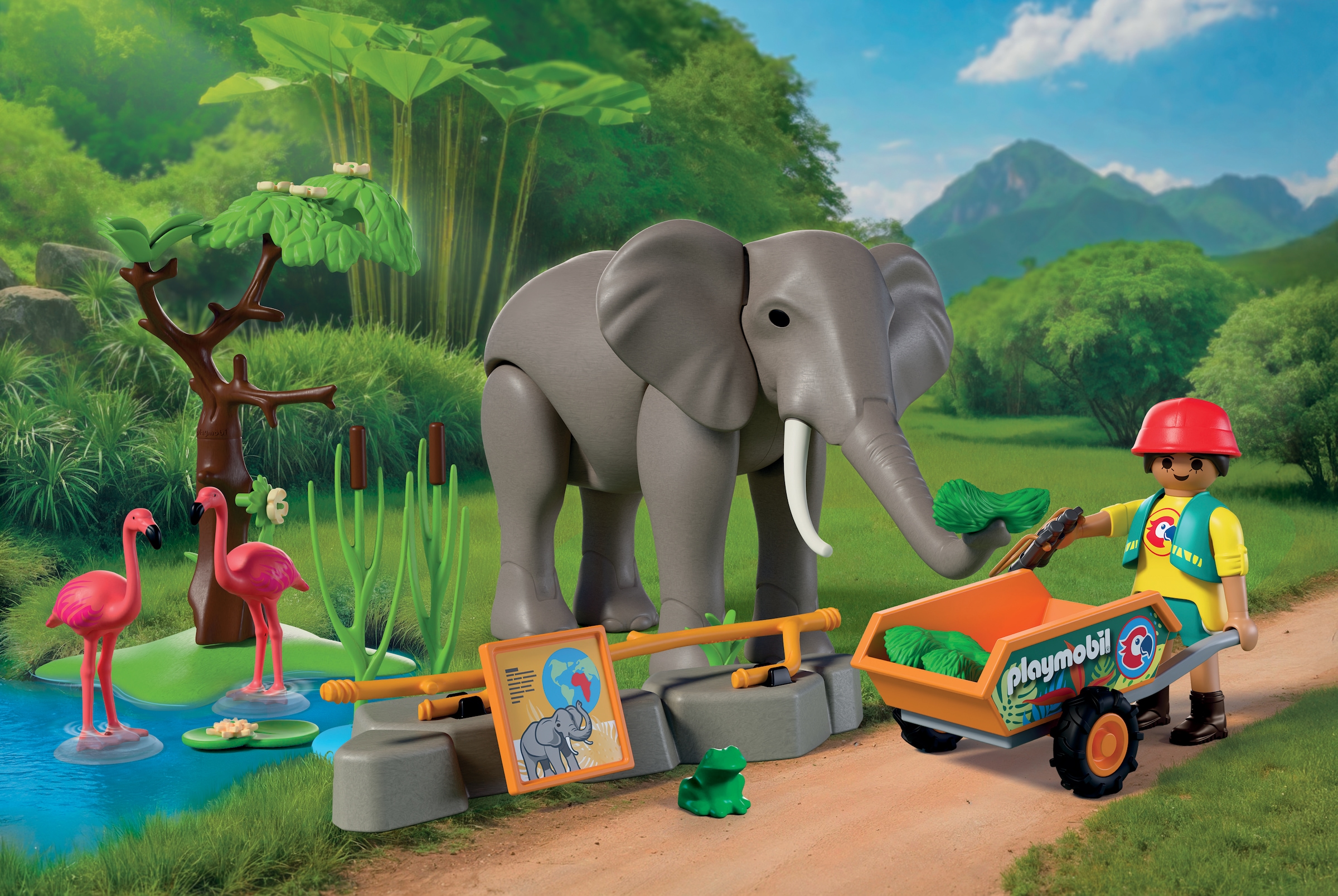 Playmobil® Konstruktions-Spielset »Elefant mit Tierpfleger (72068), Animals & Friends« Made in Europe