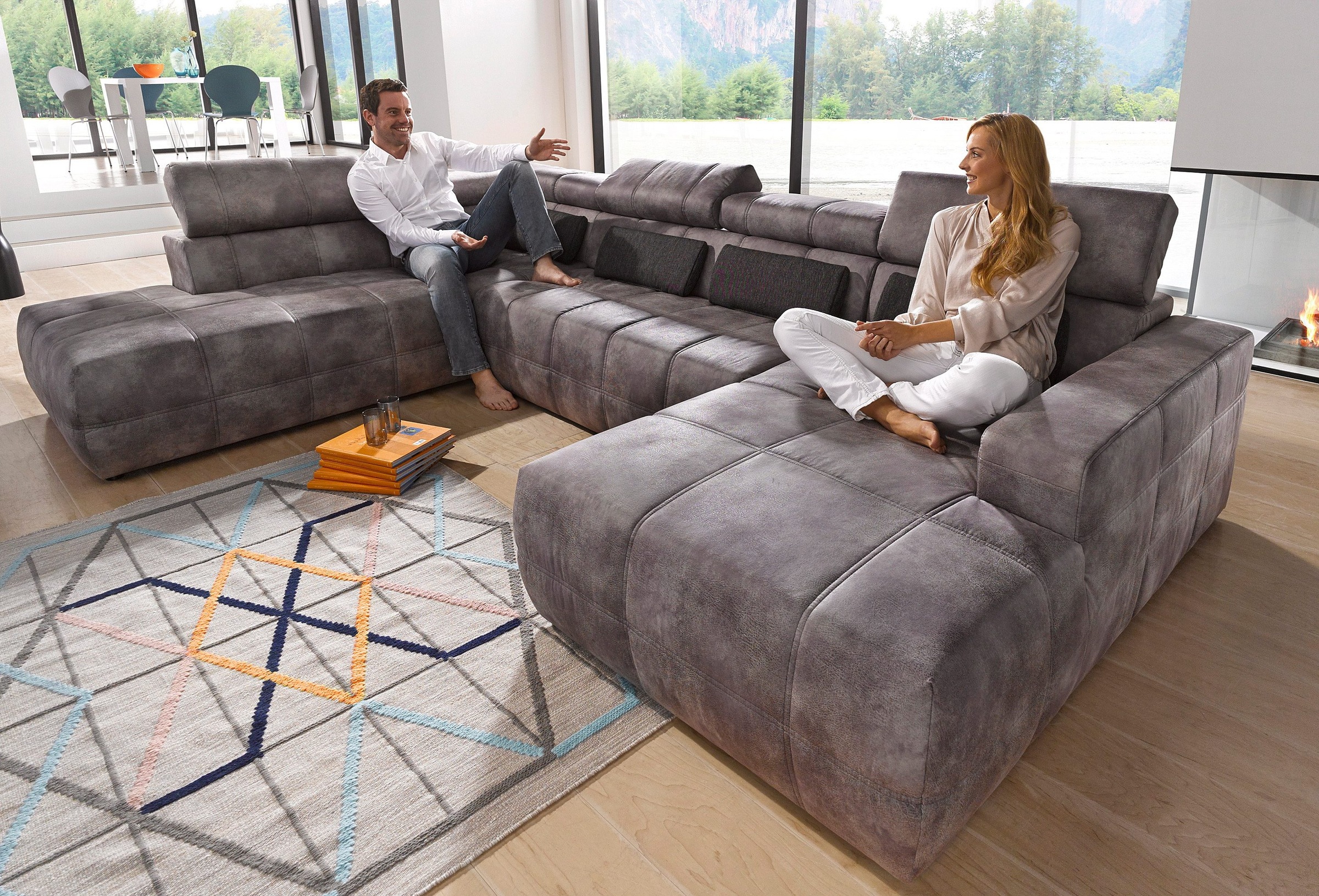 DOMO collection Wohnlandschaft "Brandon, whlw. mit Sitztiefenverstellung, w günstig online kaufen