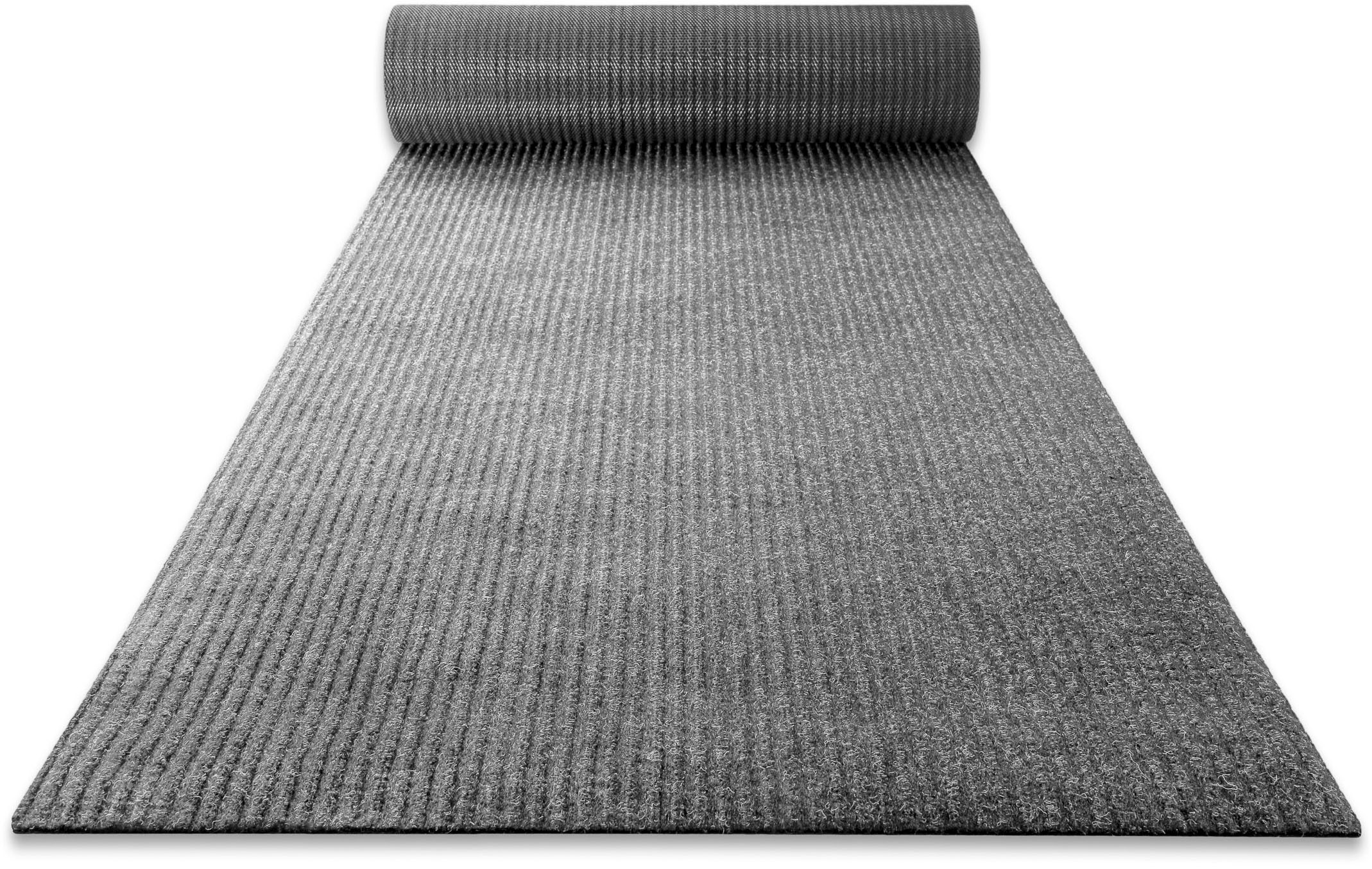 Teppich WECON HOME "Buhai", grau, B:80cm H:3mm L:360cm, Polyester, Teppiche, Teppich, ultraflacher Schmutzfangläufer, rutschfest, waschbar, wetterfest 3