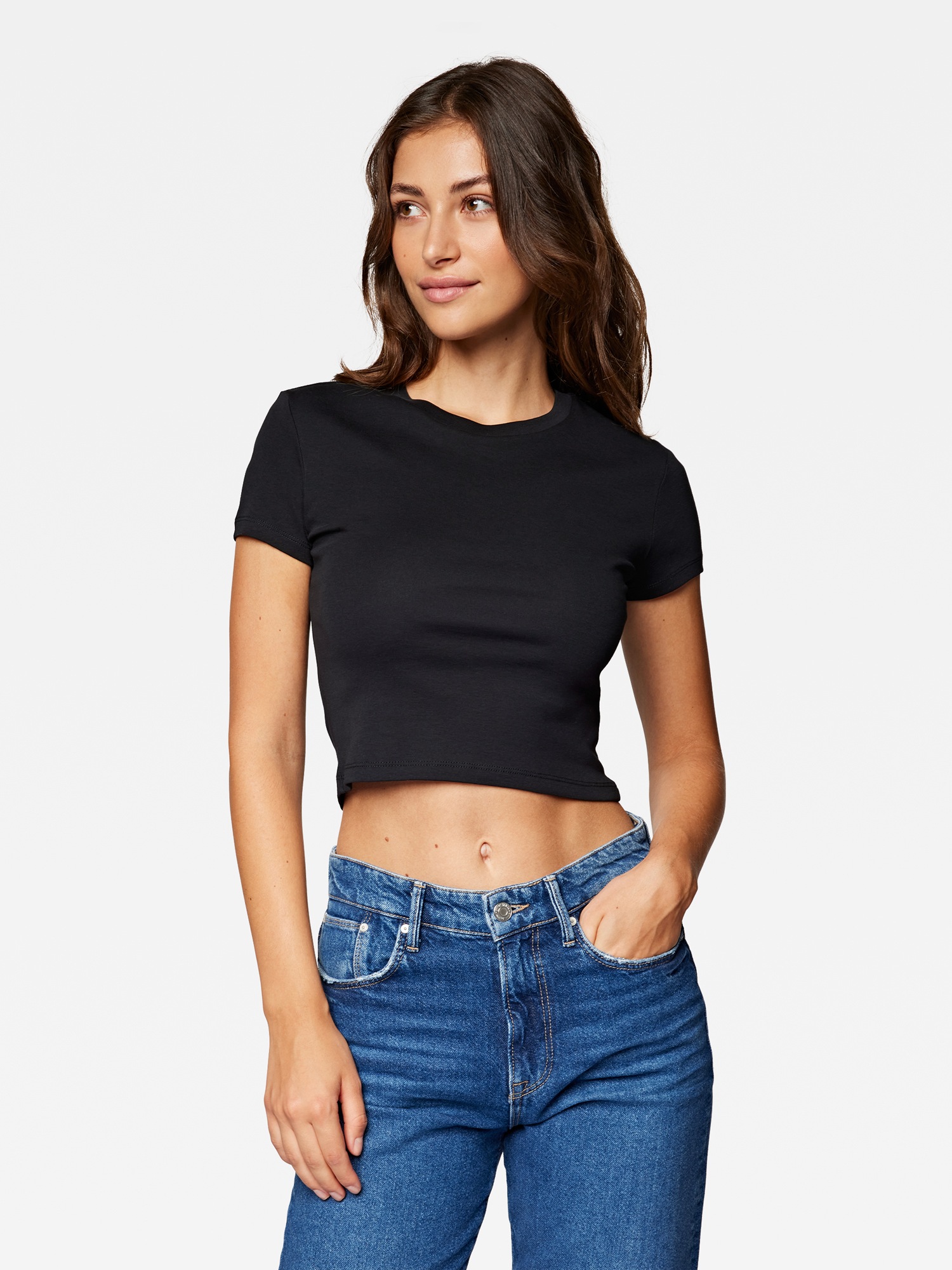 Mavi T-Shirt »CREW NECK BASIC TEE«, Basic Crop Top