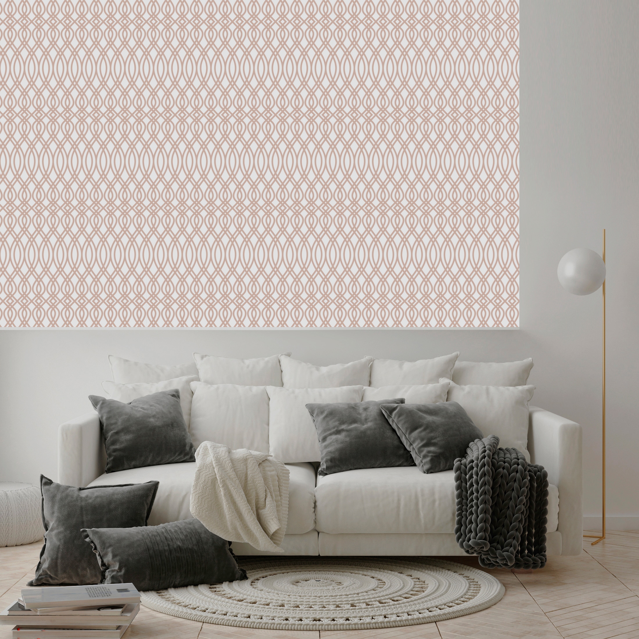 queence Vinyltapete »Cleo«, Streifen, 90x250cm, selbstklebend, kinderleichte Anbringung, Sticker
