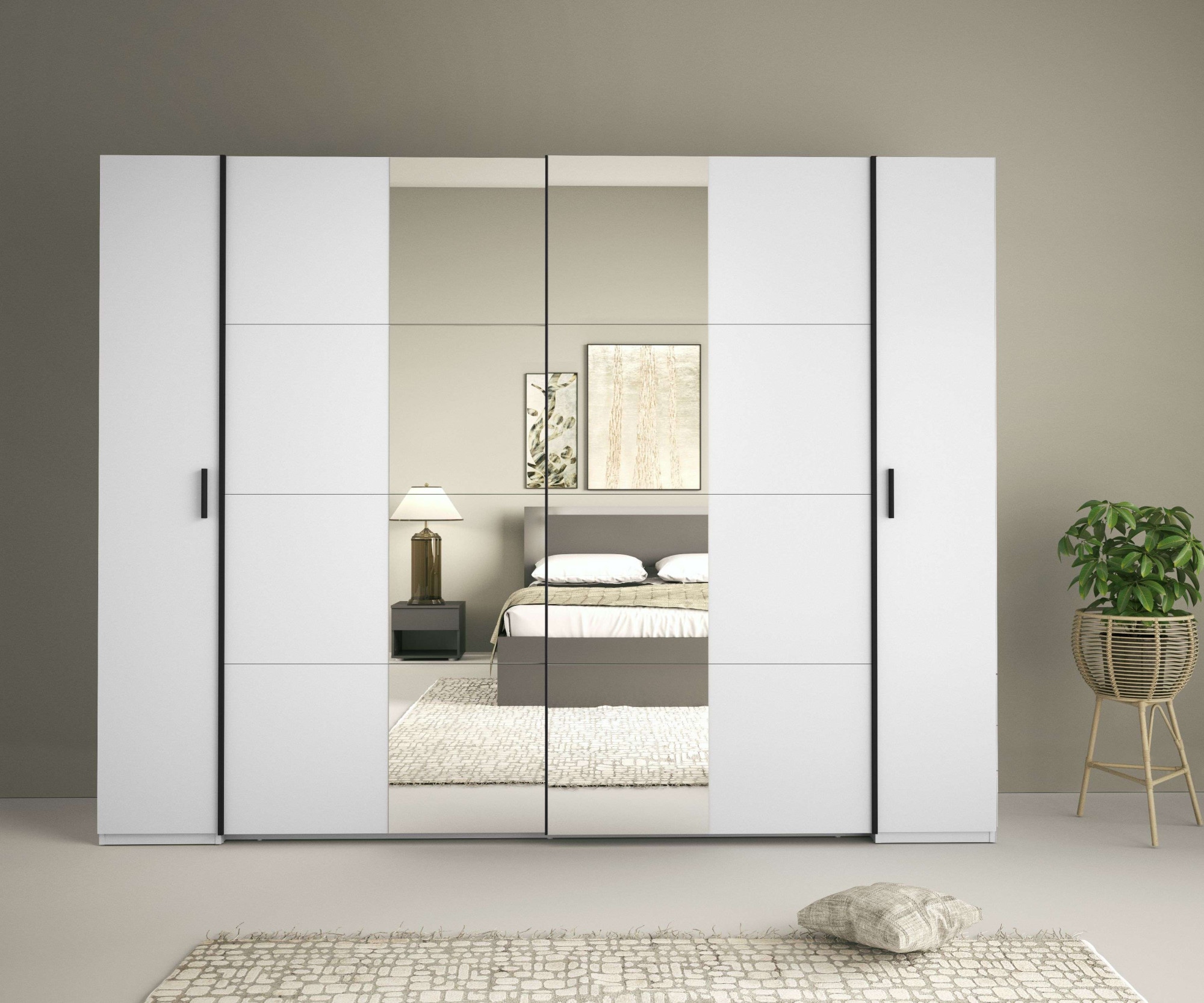 Home affaire "Antioch, FSC-zertifiziert, mit Dreh-UND Schiebetüren" B/T/H 270/61,4/207cm, inklusive Einlegeböden und Kleiderstangen, mit oder ohne Spiegel und Schubladen - YOUR Choice
