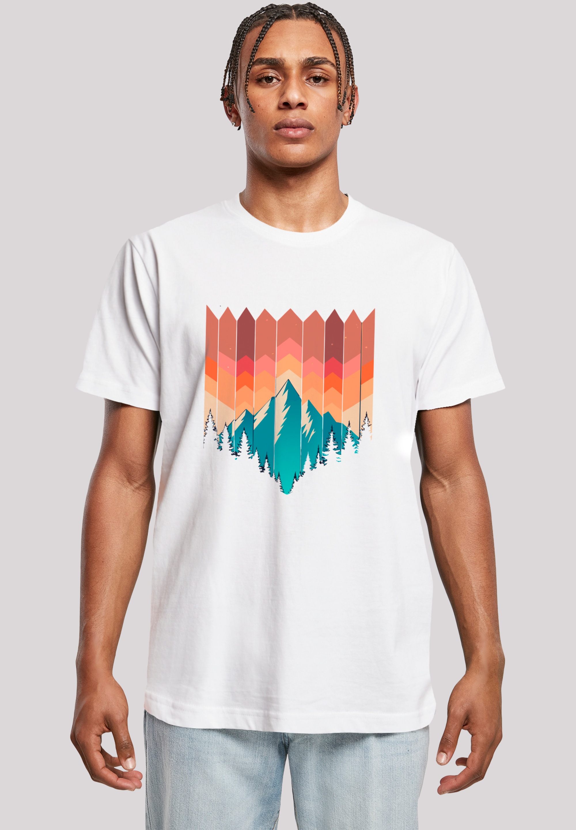 F4NT4STIC T-Shirt »Berg Sonnenuntergang Geometrisch« Premium Qualität