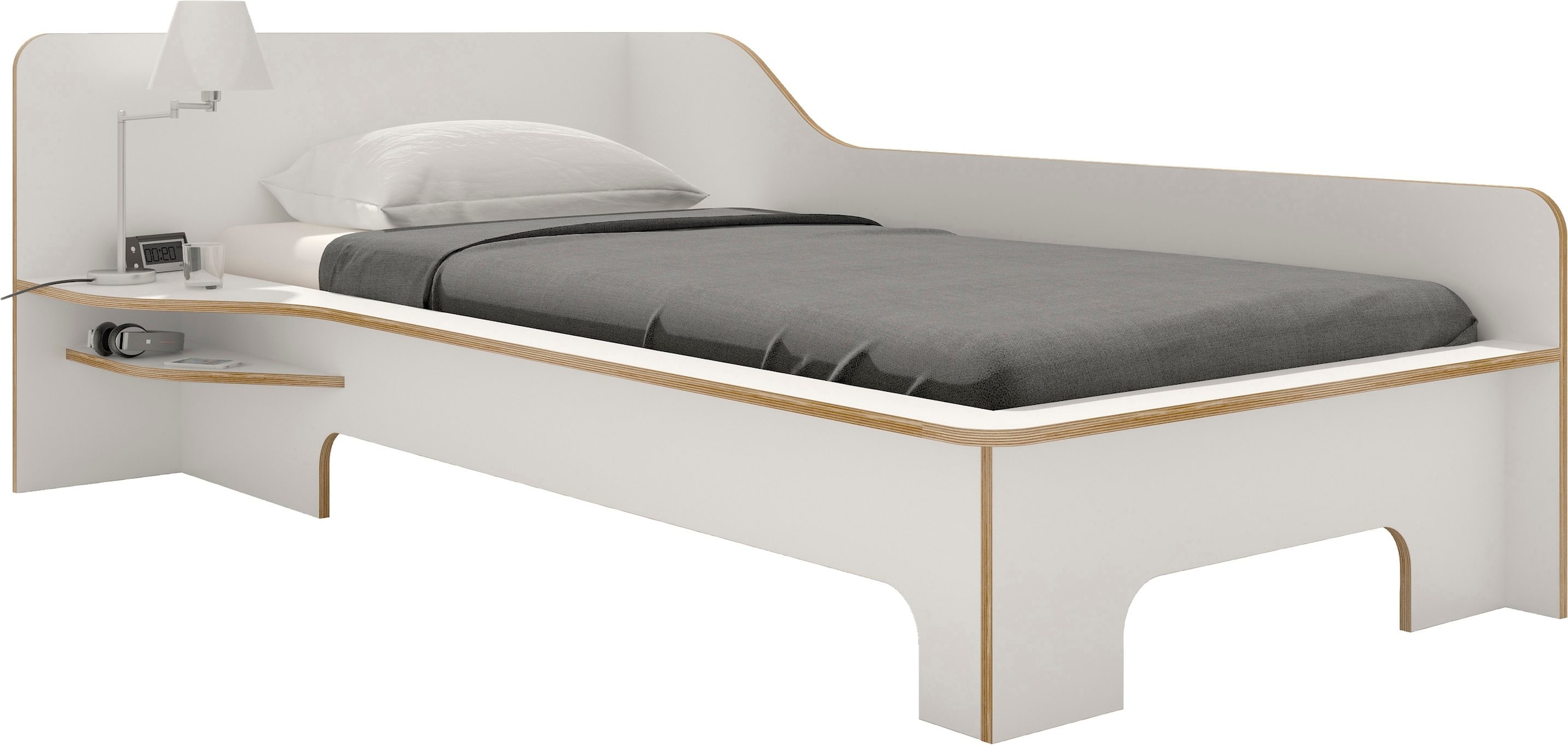 Müller SMALL LIVING Funktionsbett »PLANE«, aus Birkenschichtholz mit geschwungenem Seitenteil