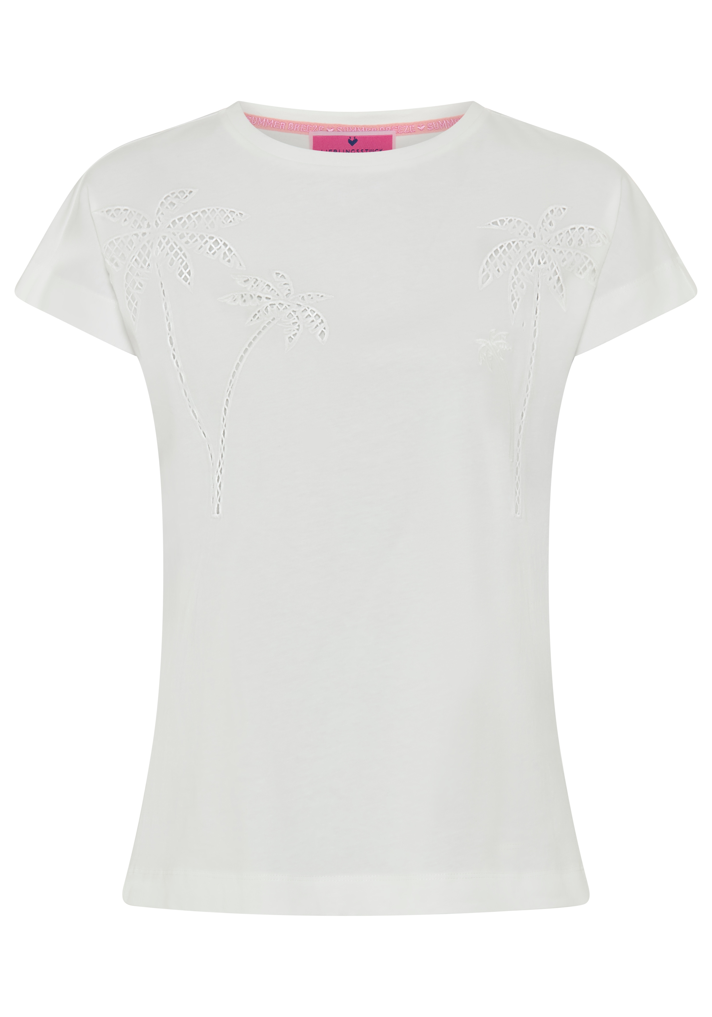 Lieblingsstück T-Shirt "LaceL" mit Lochstickerei, Rundhals