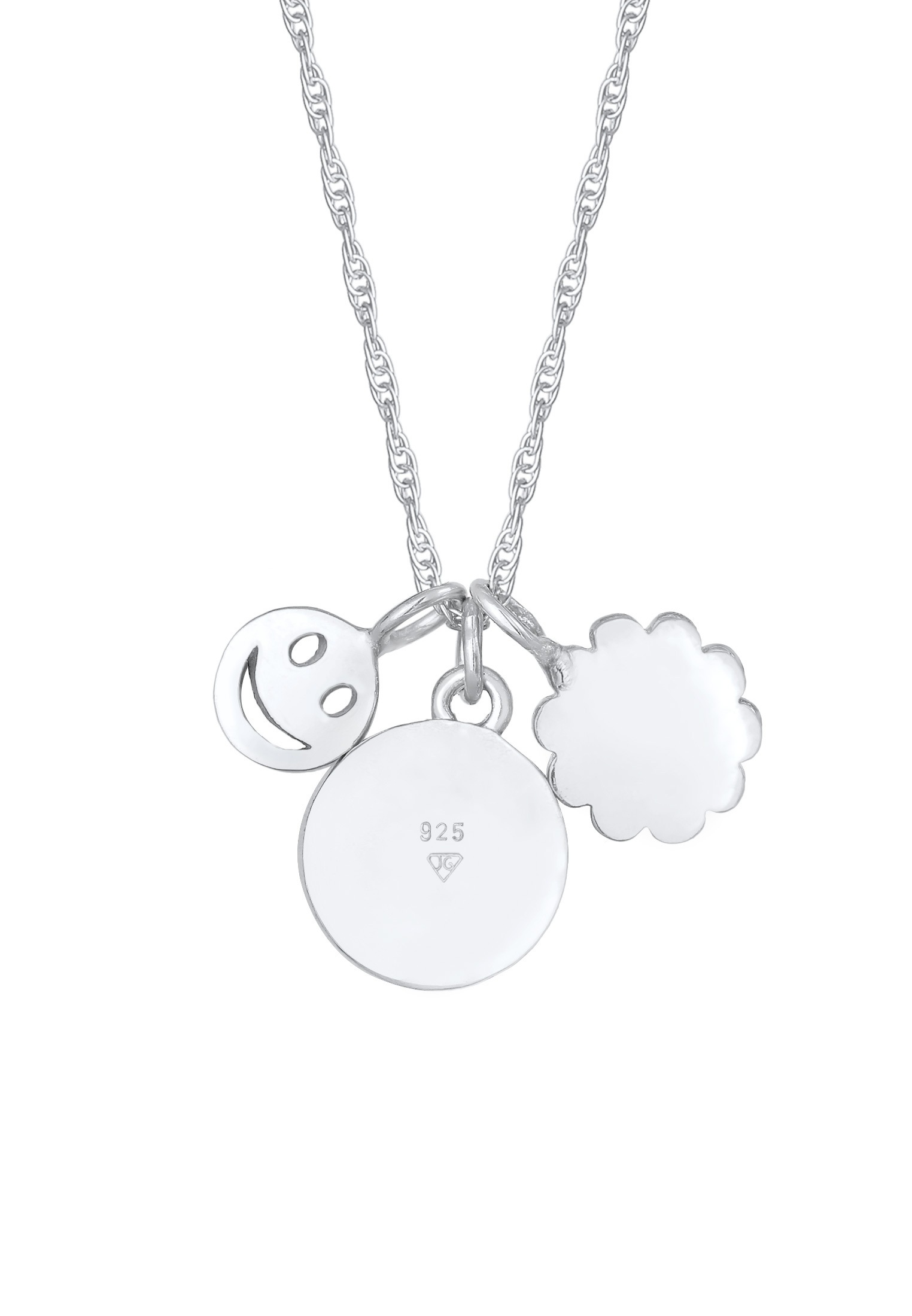Elli Kette mit Anhänger »Blume Smiling Flower Disc Buchstabe 925 Silber«