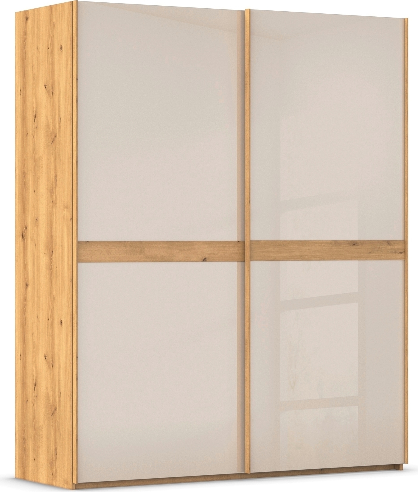 rauch "Kleiderschrank Schrank Garderobe Schlafzimmerschrank SCALE-LINE" edle Optik mit Bauchbinde in Korpusfarbe mit Glasfront MADE IN GERMANY