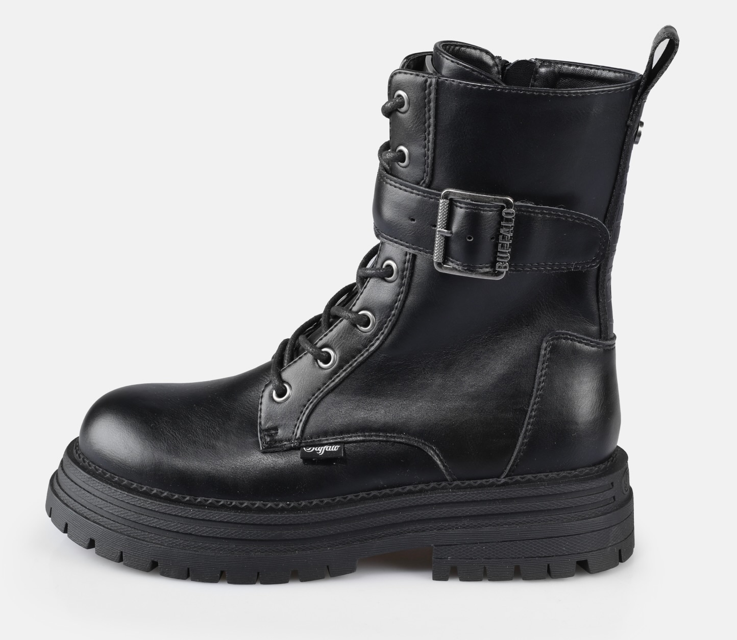 Buffalo Schnürboots »LENNOX LACE UP VEGAN«  Bikerboots, Festivalboots, Plateauboots mit Reißverschluss