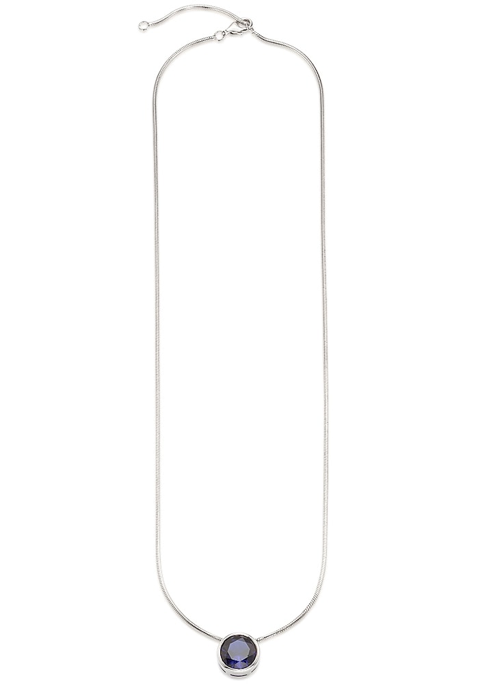 Bruno Banani Kette mit Anhänger »Schmuck Geschenk Silber 925 Halsschmuck Halskette Schlangenkette Stein«, mit Zirkonia (synth.), Korund (synth.) oder Spinell (synth.)