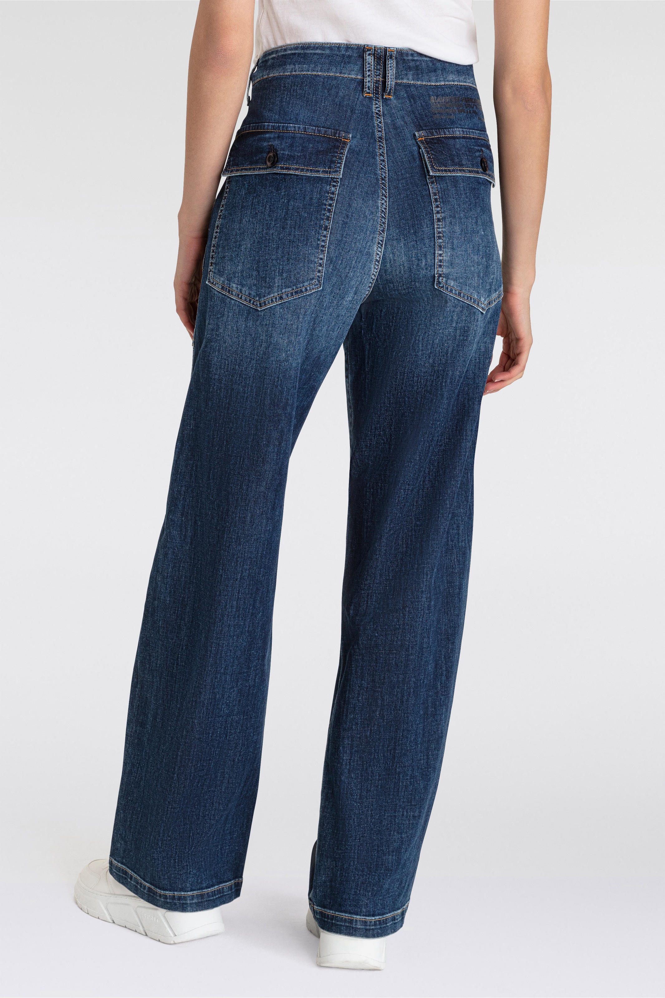 Herrlicher 5-Pocket-Jeans "Fatique Women Wide Light Denim" mit großen aufge günstig online kaufen