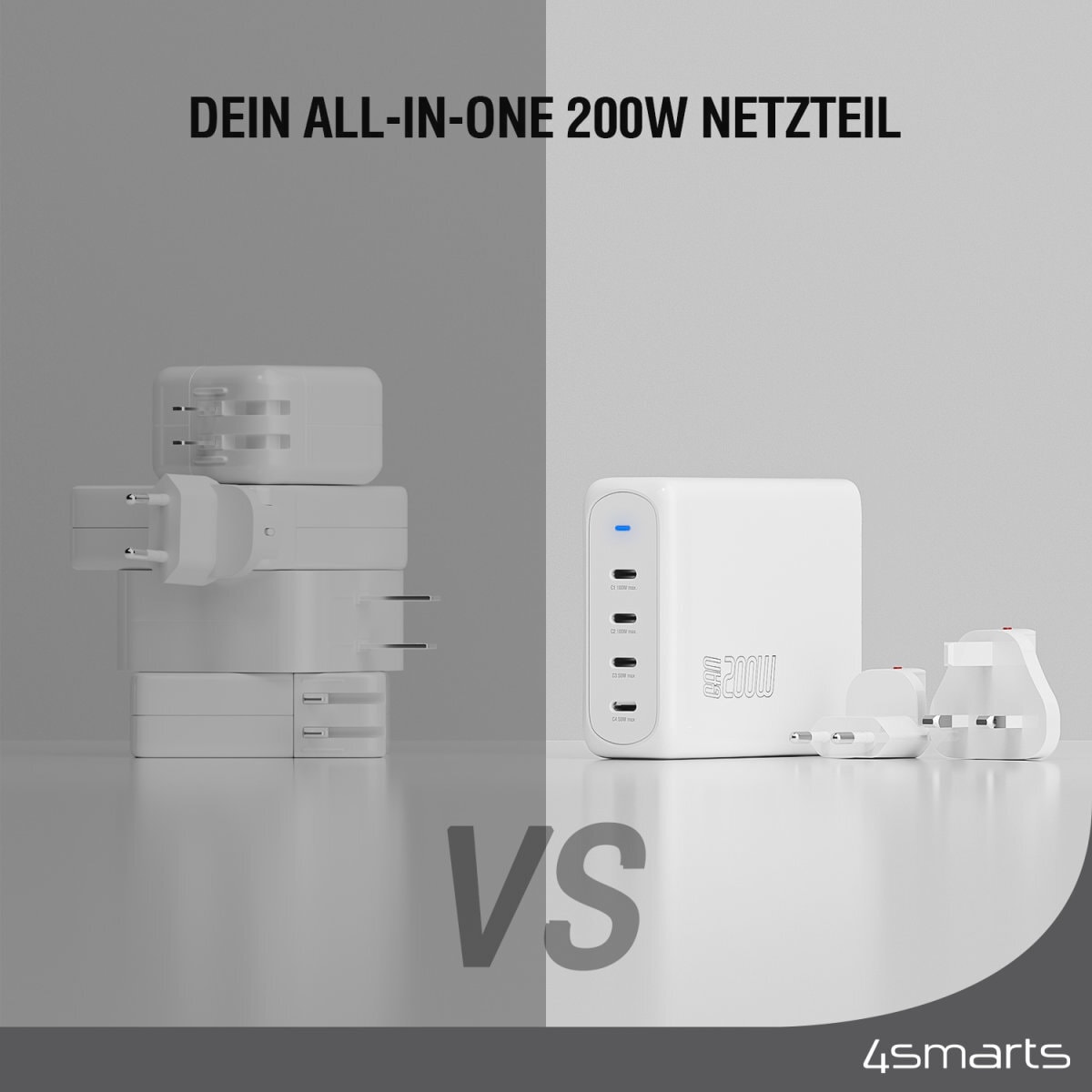 4smarts USB-Ladegerät »GaN Flex Pro 200 W 4 USB-C«