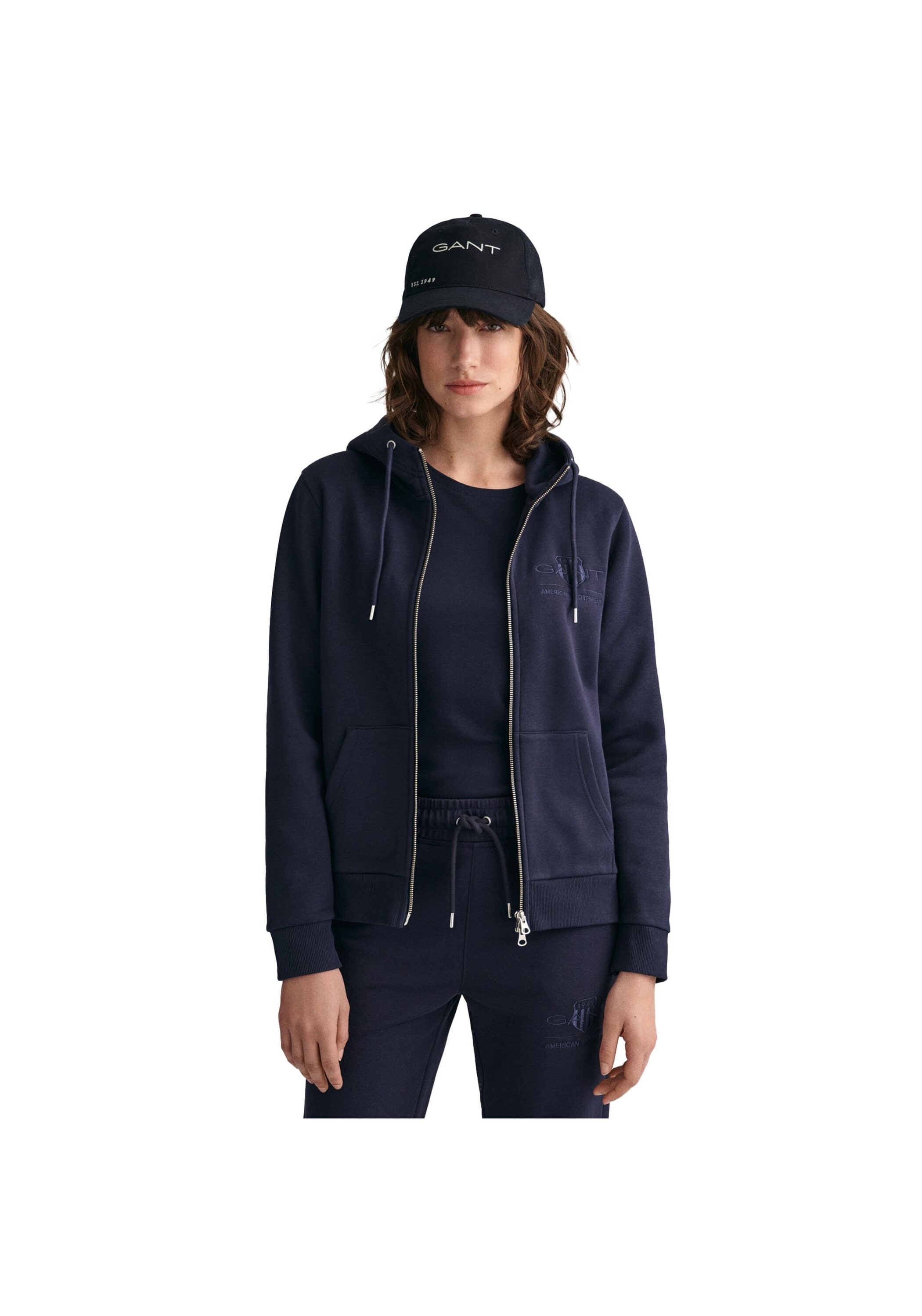 Gant Sweater "Sweatjacke REGULAR TONAL SHIELD ZIP HOODIE" günstig online kaufen