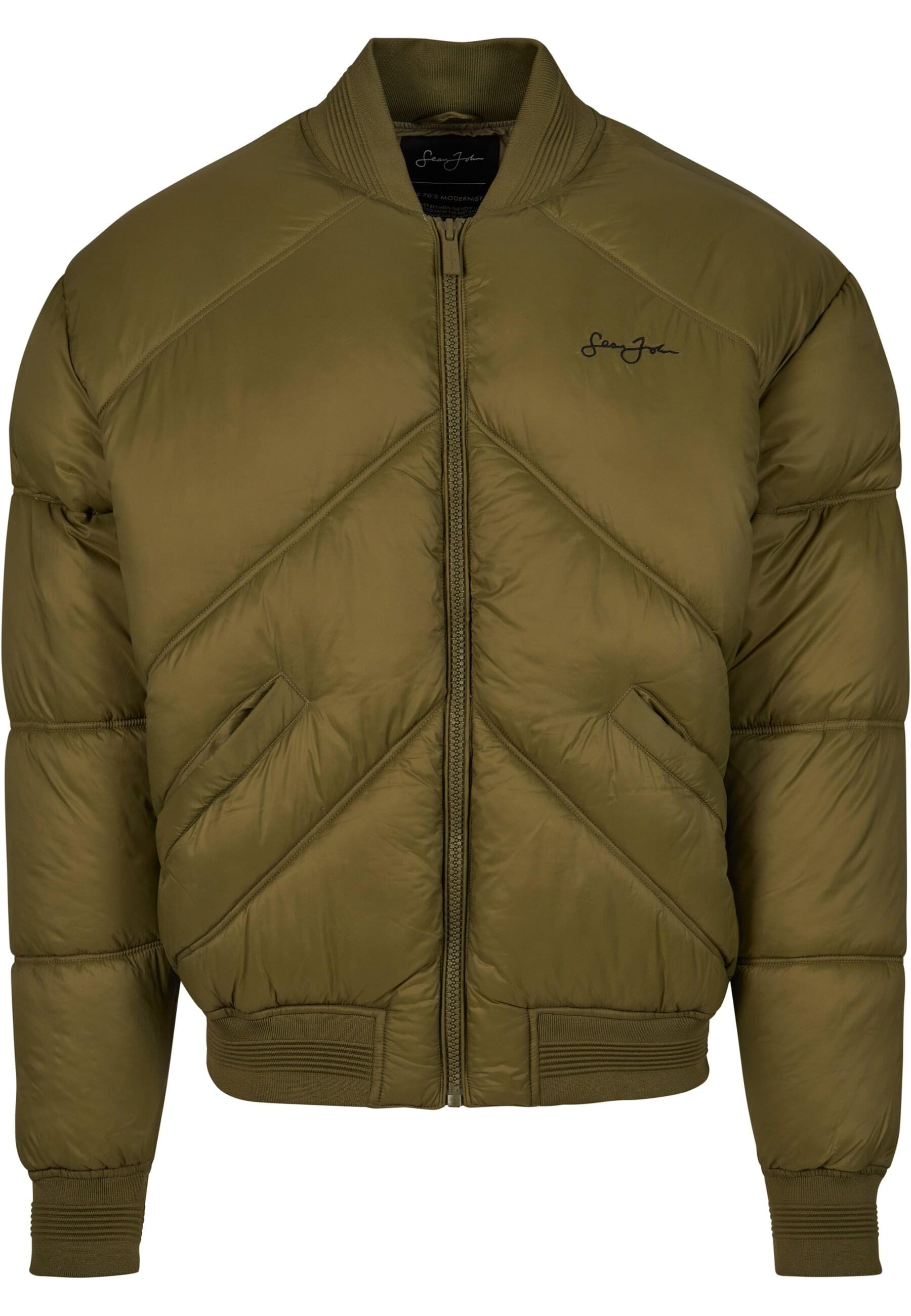 Sean John Bomberjacke "Sean John Herren JM233-015-1 SJ Script Logo Bomber Puffer Jacket", (1 St.), ohne Kapuze