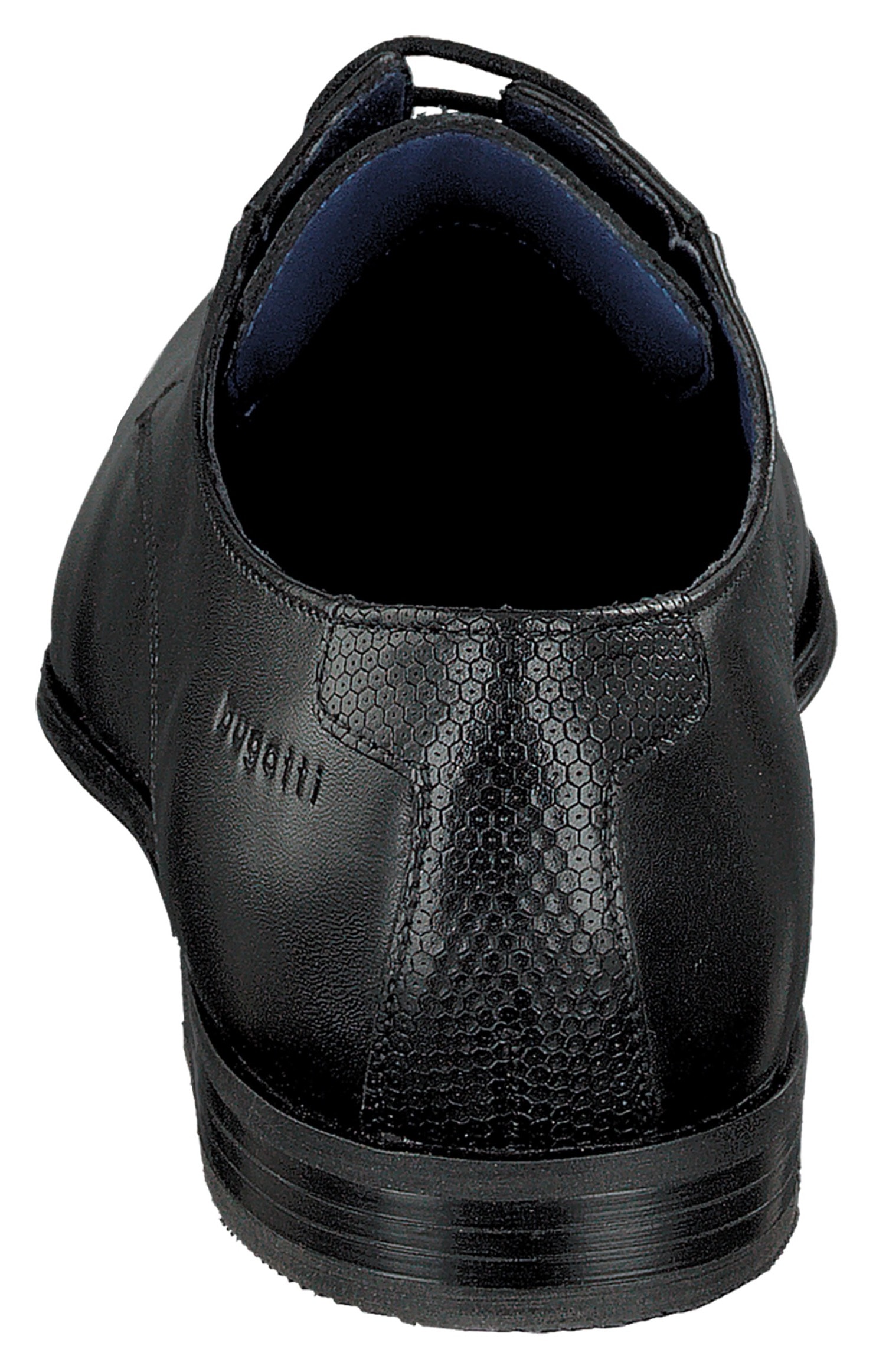 bugatti Schnürschuh, Blockabsatz, Abendschuh, Festtagsschuh mit Logoprägung an der Ferse