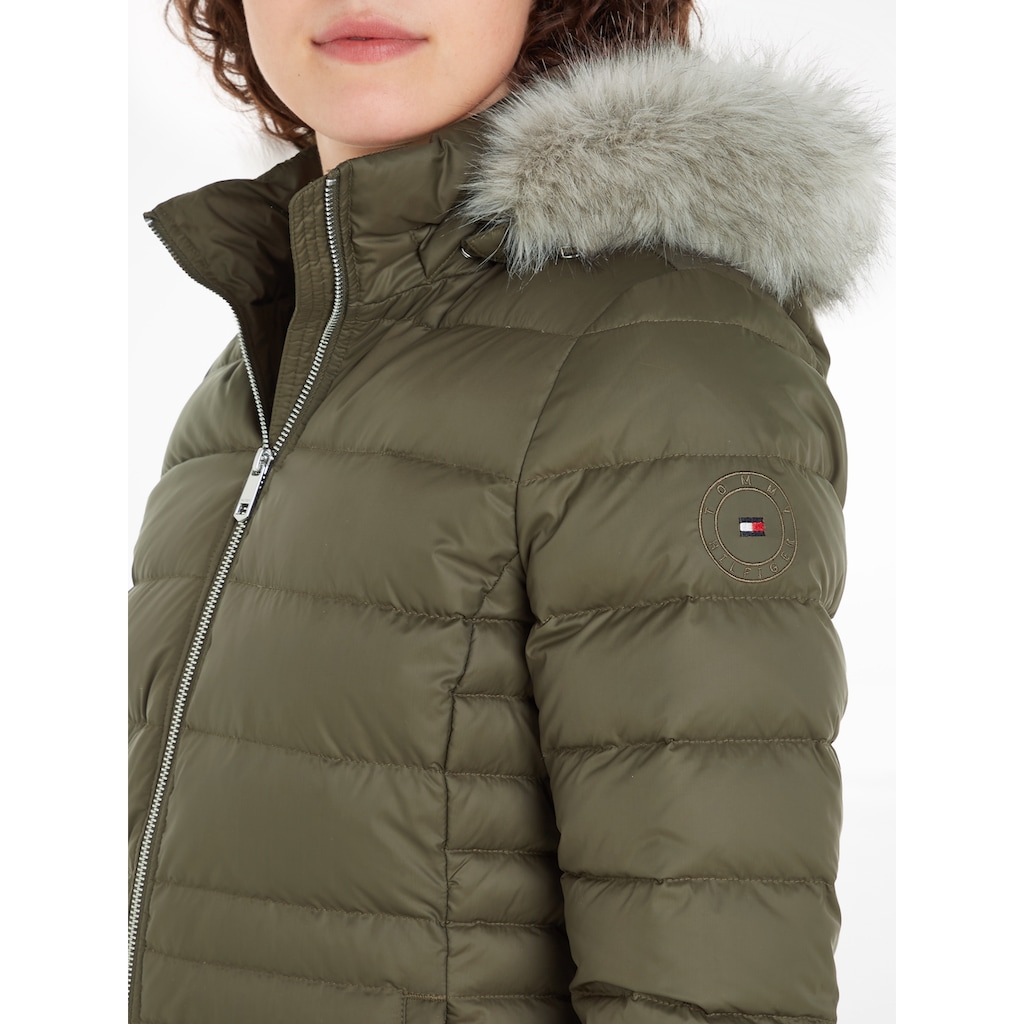 Tommy Hilfiger Daunenmantel »TYRA DOWN MAXI WITH FUR«, mit Stehkragen