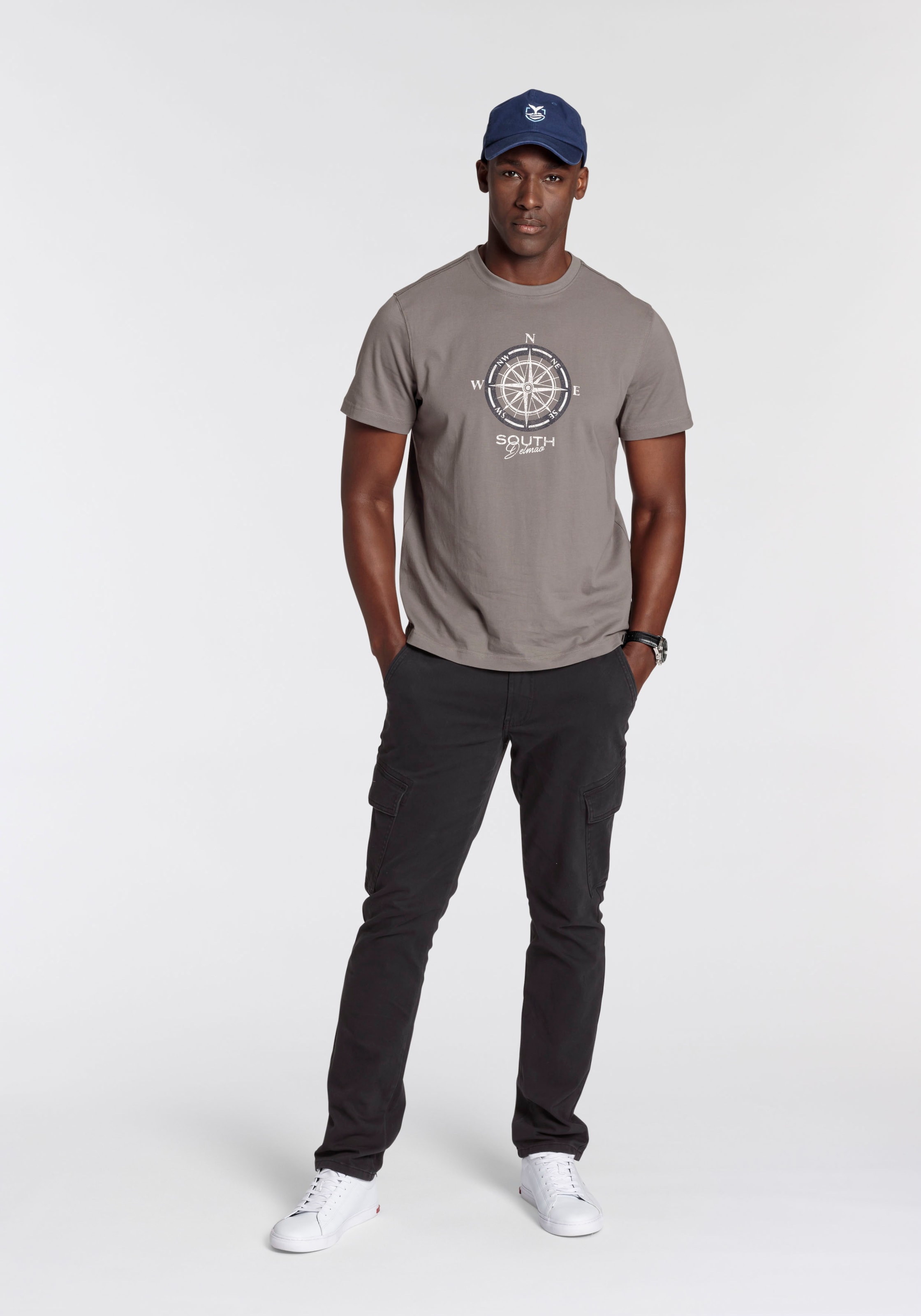 DELMAO T-Shirt, mit NEUE - | MARKE! Brustprint modischem für BAUR ▷