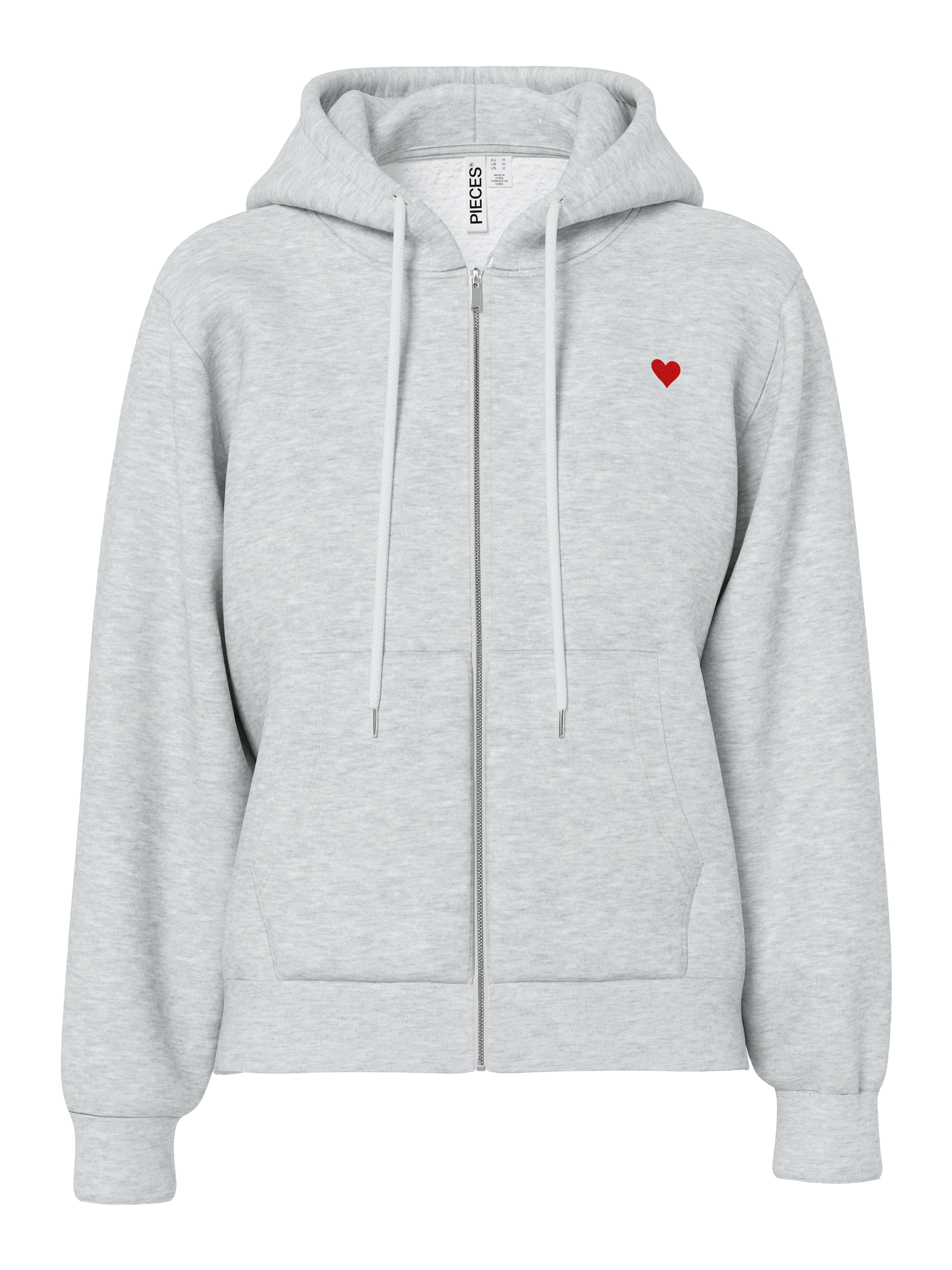 pieces Kapuzensweatshirt "PCCHILLI LS ZIP HOODIE NOOS BC", Baumwollmischung, regular fit