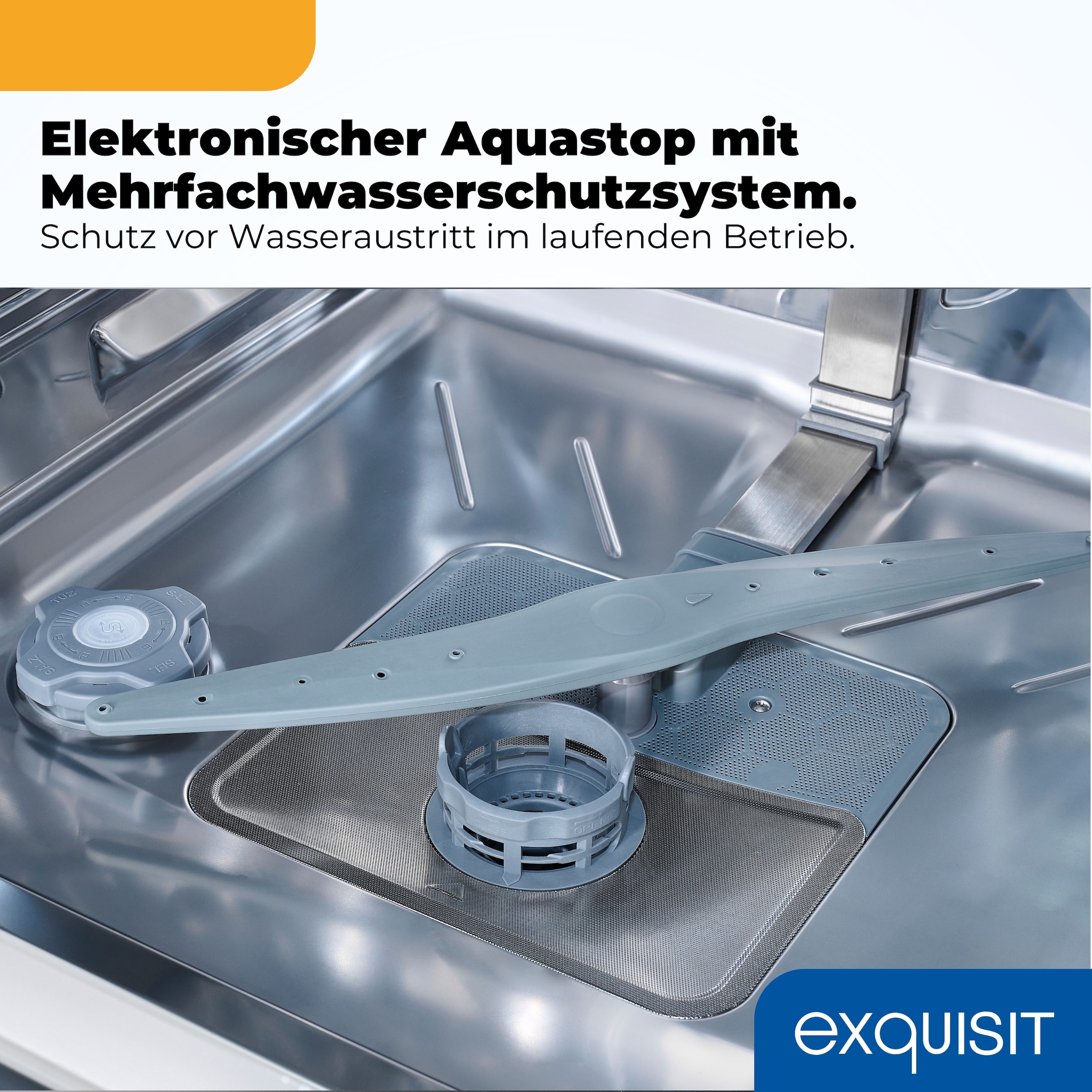 exquisit Standgeschirrspüler 9616 »GSP9616-450B weiss« 10,9 l 16 tlg. Maßgedecke 16 Maßgedecke & flüsterleise 44 dB – stark und angenehm ruhig