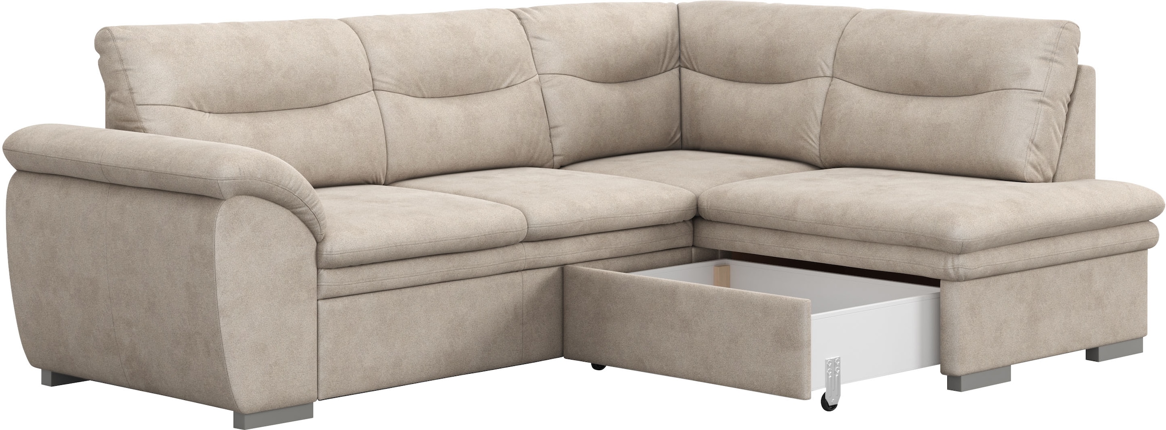 COTTA Ecksofa »Leandra L-Form«, wahlweise mit Bettfunktion & Bettkasten