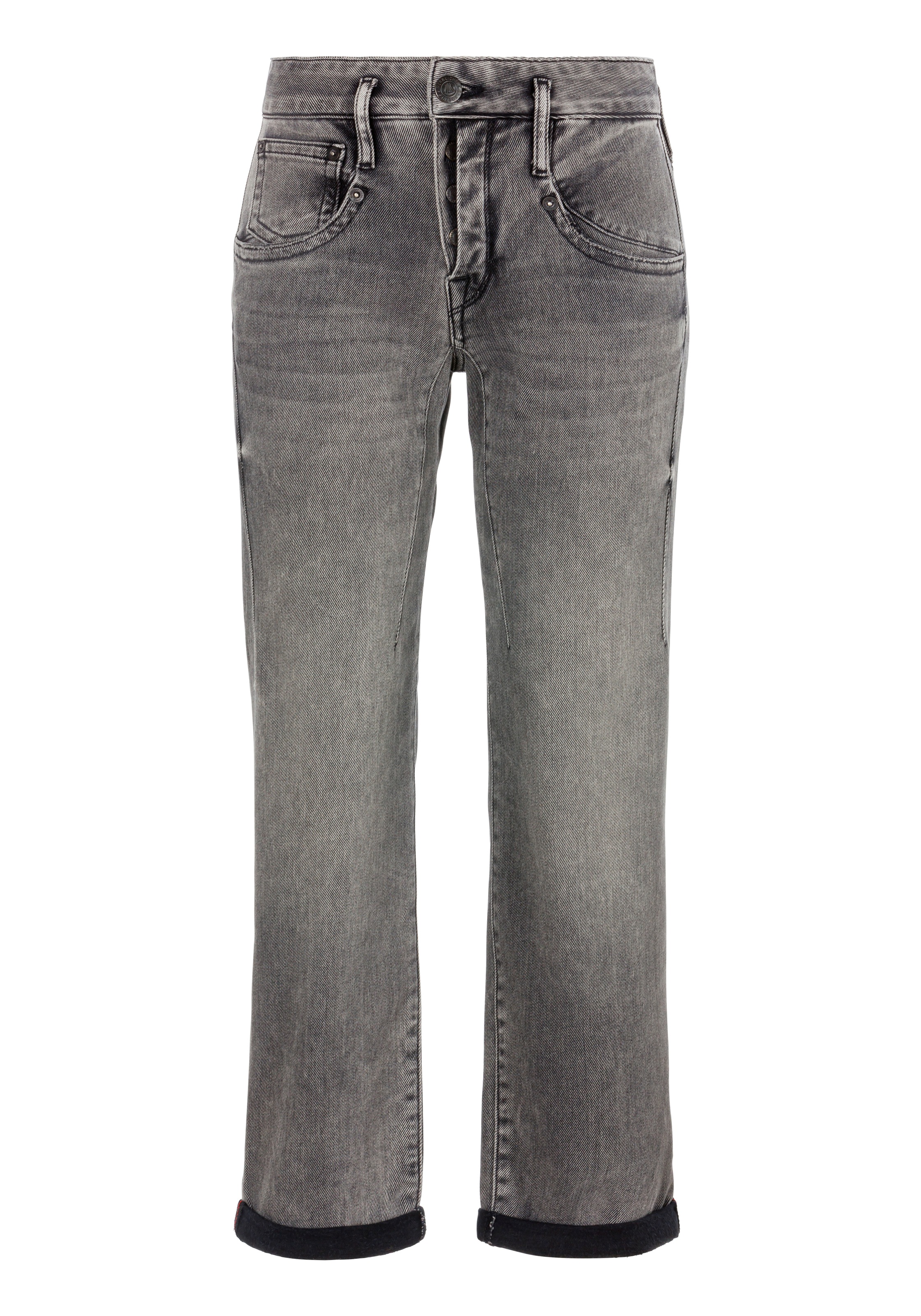 Herrlicher 5-Pocket-Jeans »Shyra Tap Organic Denim Brushed«, mit umgeschlagenem Saum