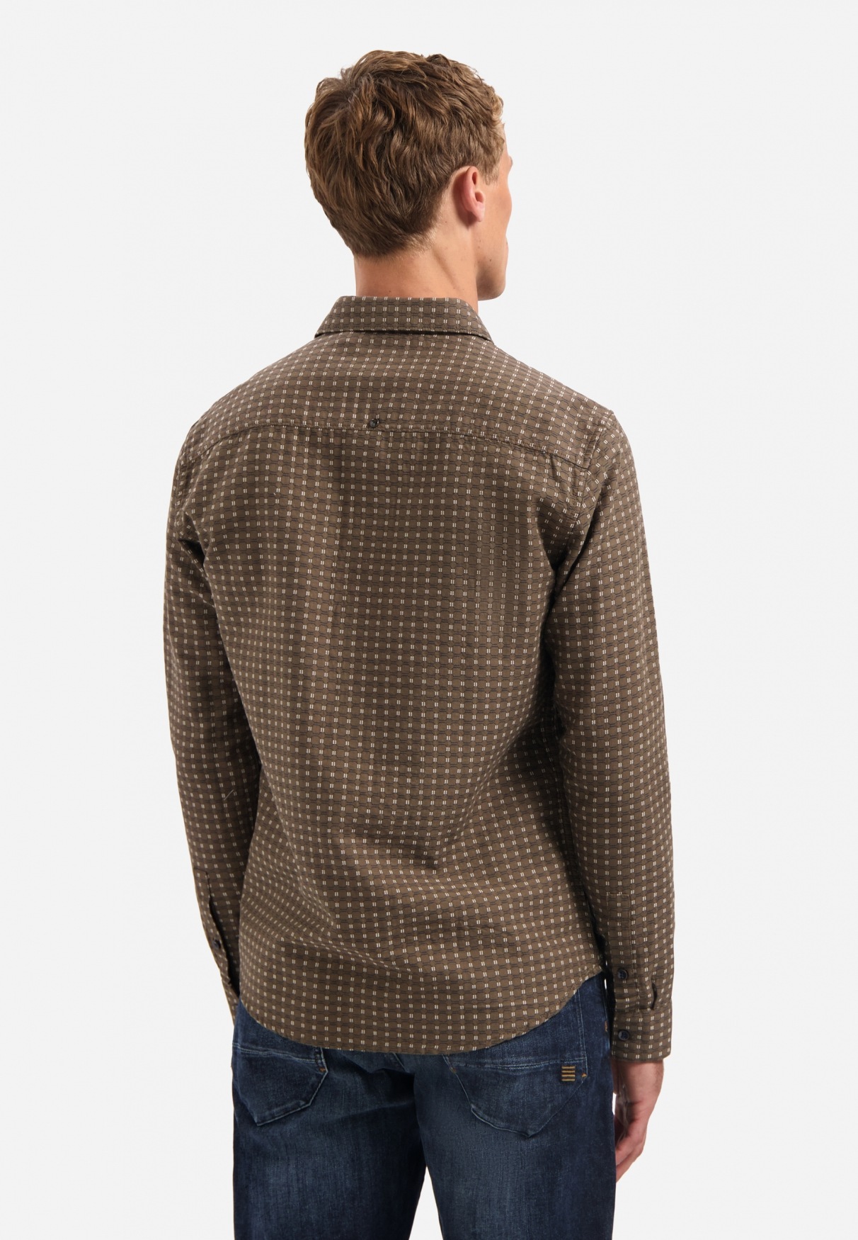 NO EXCESS Langarmhemd »No Excess Gewebtes Jacquard-Hemd Shirt Mini Jacquard«