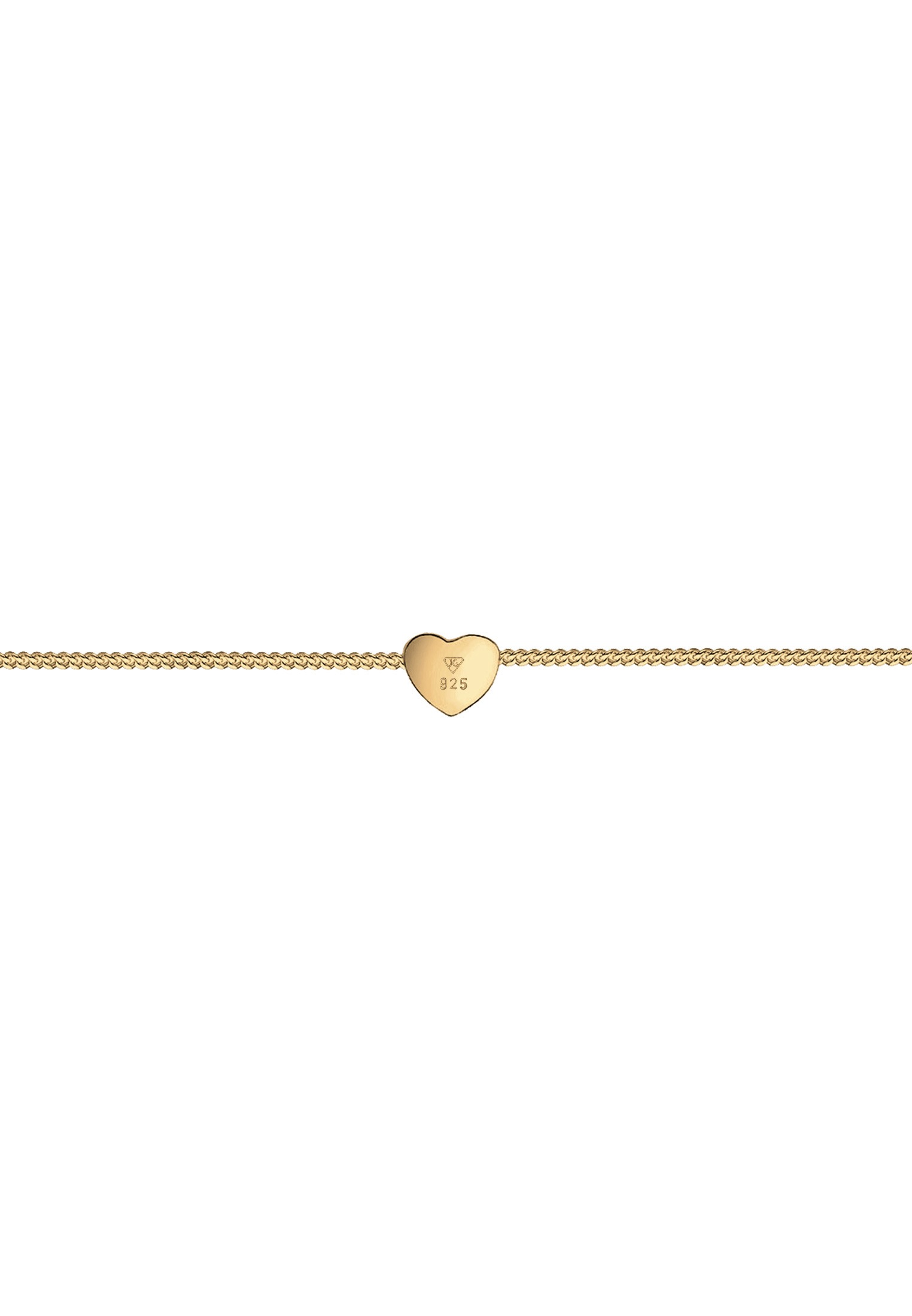 Collier ELLI "Choker Herz Liebe 925 Silber" Gr. 38, gold, Halsketten, Damen, 38, ohne Stein, Silber 925 (Sterlingsilber), L: 38, Collier 3