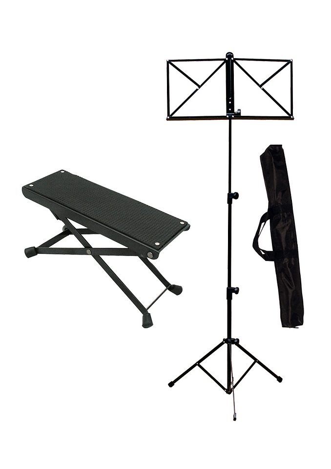 Notenpult Notenständer und Fußstuhl (Set, 3-tlg.)