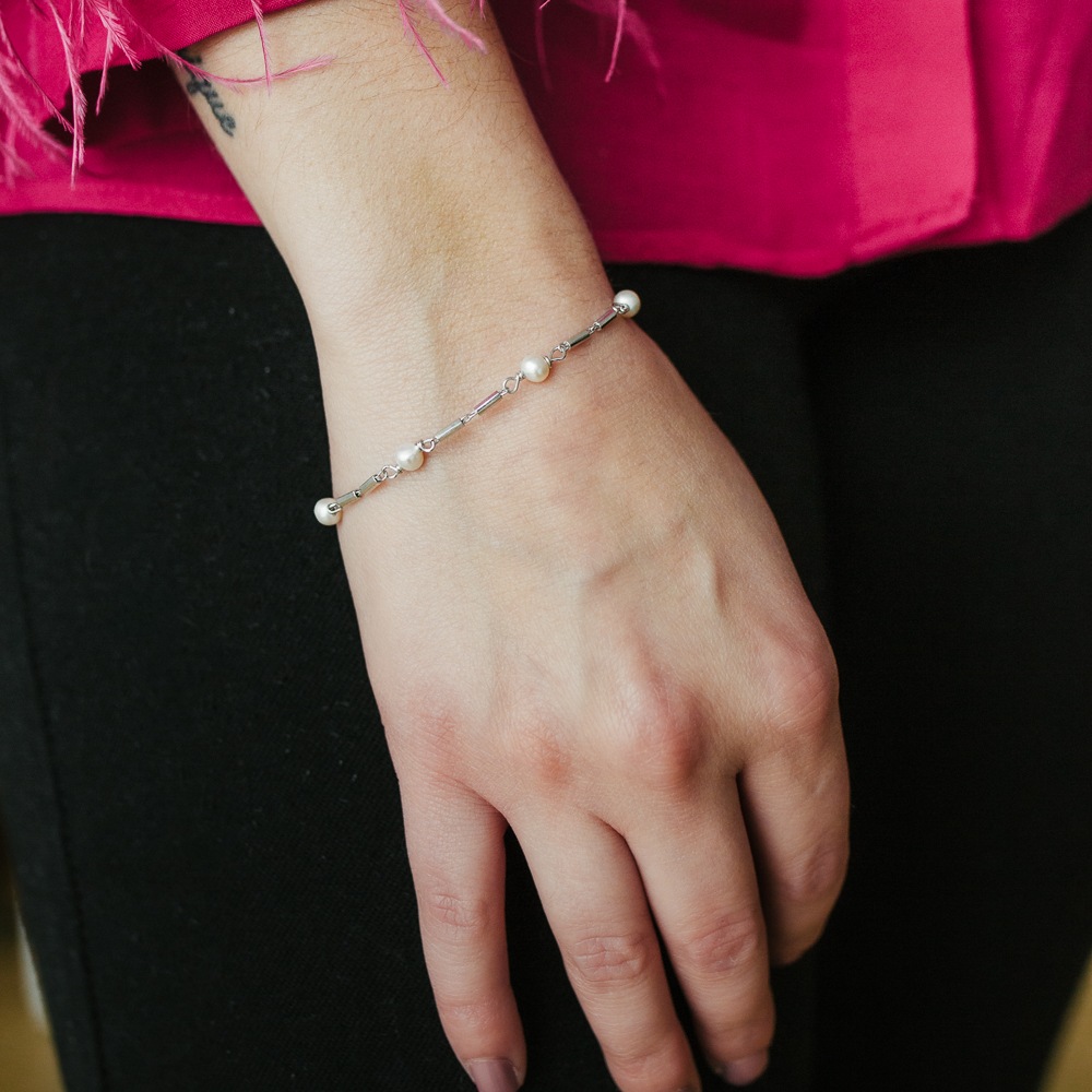 Julie Julsen Armband »925/- Sterling Silber rhodiniert Süßwasserperlen«